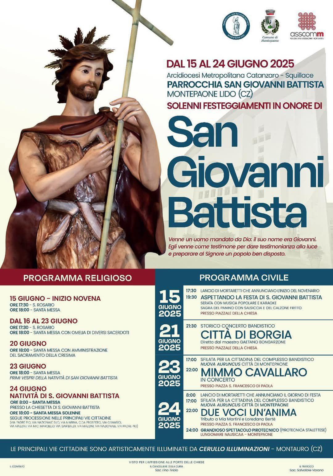 Solenni Festeggiamenti in onore di San Giovanni Battista