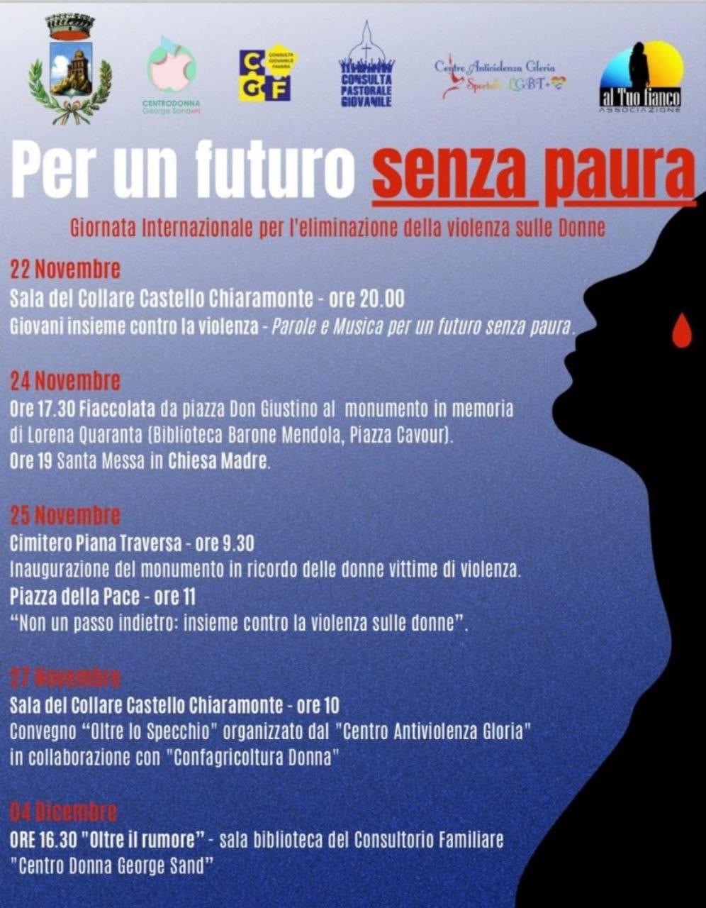 "Non un passo indietro: insieme contro la violenza sulle donne" - Per un futuro senza paura (inizio ore 11.00)