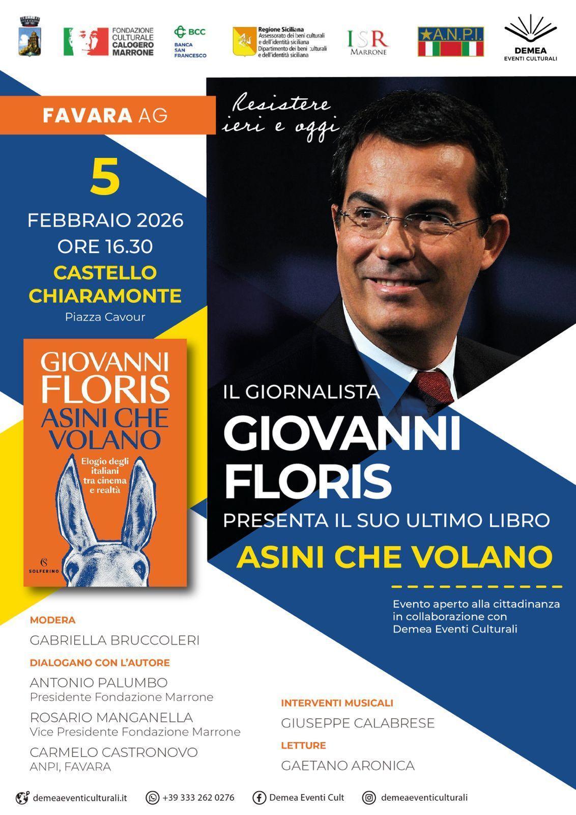 "Asini che volano" presentazione del libro di Giovanni Floris (inizio ore 16.30)