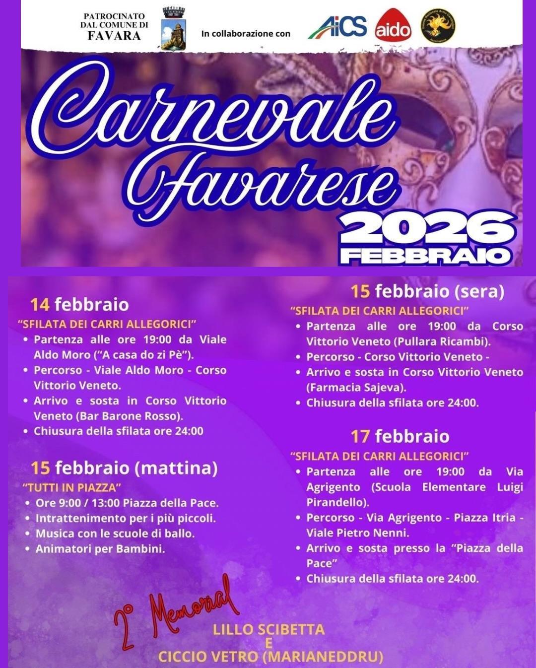 Sfilata dei Carri Allegorici (dalle ore 19.00)