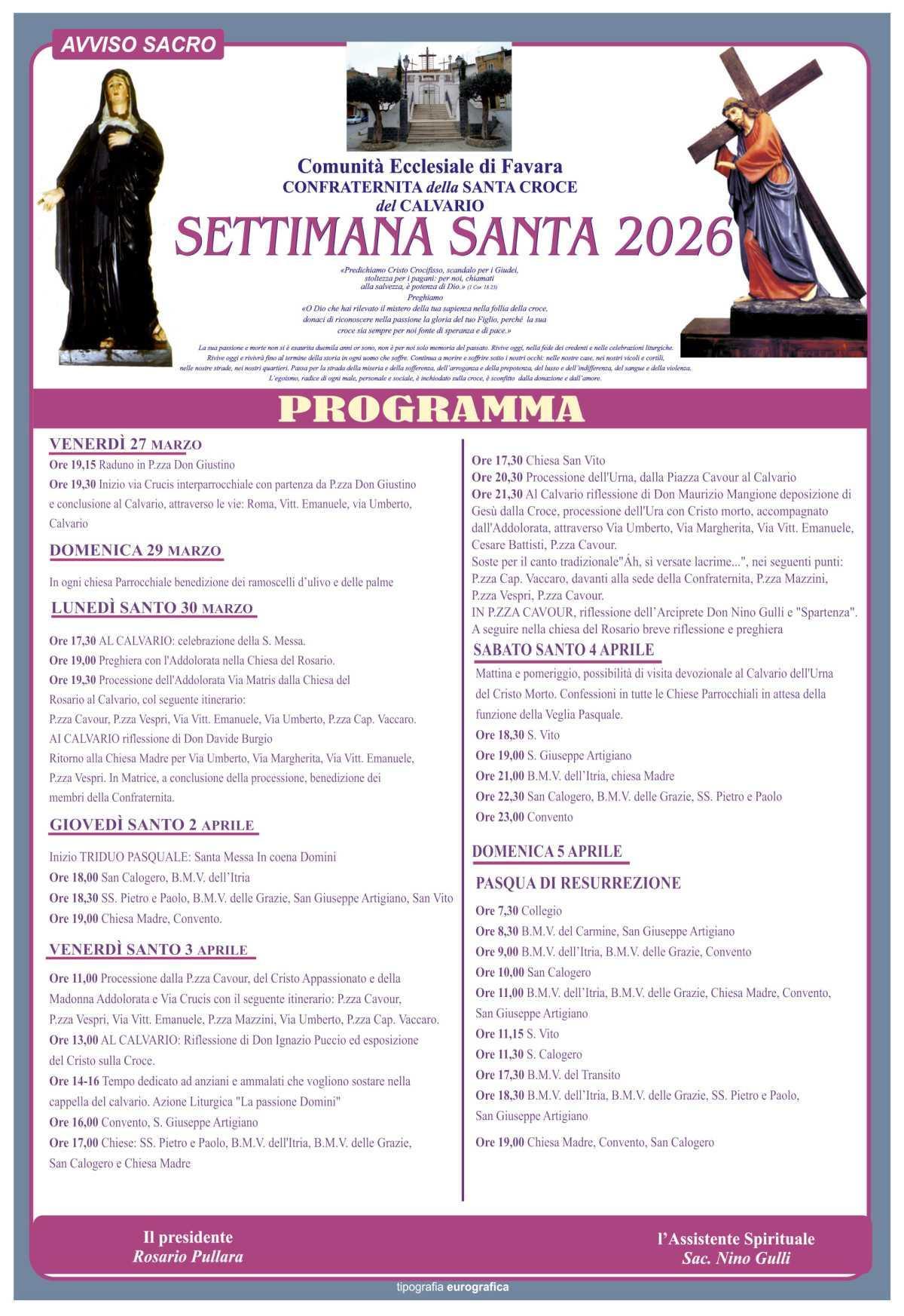 Inizio TRIDUO PASQUALE: Santa Messa In coena Domini - SS. Pietro e Paolo, B.M.V. delle Grazie, San Giuseppe Artigiano, San Vito (inizio ore 18.30)