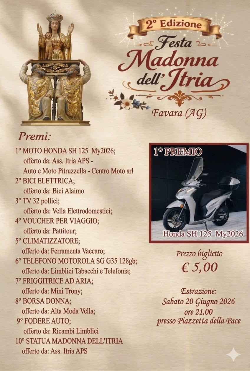 Festa Madonna dell'Itria - Estrazione biglietti (dalle ore 21.00)