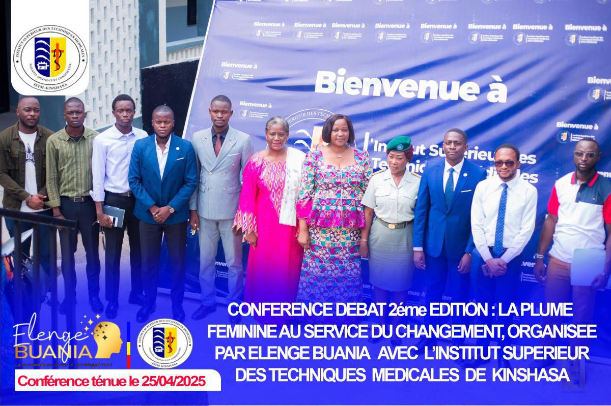 VOICI EN IMAGE CE QU'A ÉTÉ LA CONFÉRENCE-DÉBAT ORGANISÉE PAR LA COORDINATION ESTUDIANTINE DE L'ISTM-KIN EN COLLABORATION AVEC L'ASBL ELENGE BUANIA, AYANT POUR THÈME : LA PLUME FÉMININE AU SERVICE DU CHANGEMENT.