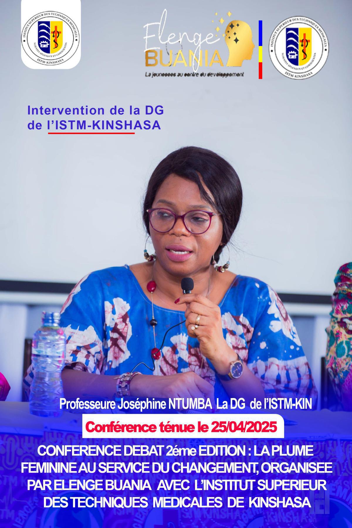 VOICI EN IMAGE CE QU'A ÉTÉ LA CONFÉRENCE-DÉBAT ORGANISÉE PAR LA COORDINATION ESTUDIANTINE DE L'ISTM-KIN EN COLLABORATION AVEC L'ASBL ELENGE BUANIA, AYANT POUR THÈME : LA PLUME FÉMININE AU SERVICE DU CHANGEMENT.