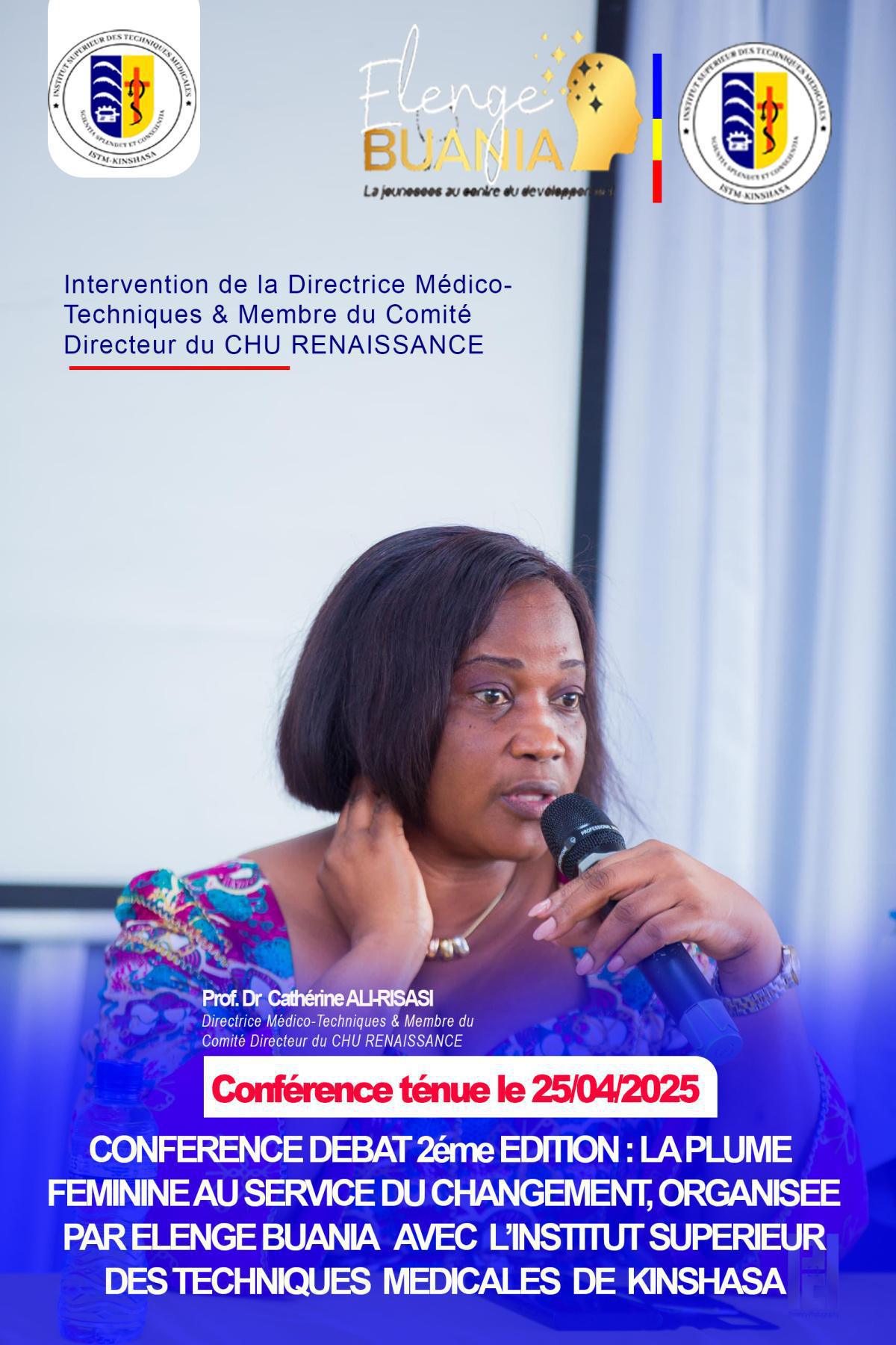 VOICI EN IMAGE CE QU'A ÉTÉ LA CONFÉRENCE-DÉBAT ORGANISÉE PAR LA COORDINATION ESTUDIANTINE DE L'ISTM-KIN EN COLLABORATION AVEC L'ASBL ELENGE BUANIA, AYANT POUR THÈME : LA PLUME FÉMININE AU SERVICE DU CHANGEMENT.