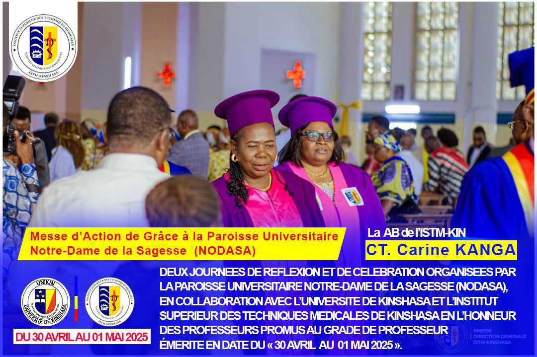 DECOUVREZ, A TRAVERS UNE SERIE D'IMAGES, LES DEUX JOURNEES DE REFLEXION ET DE CELEBRATION ORCHESTREES PAR LA PAROISSE UNIVERSITAIRE NOTRE-DAME DE LA SAGESSE (NODASA), EN COLLABORATION AVEC L’UNIVERSITE DE KINSHASA ET L’INSTITUT SUPERIEUR DES TECH