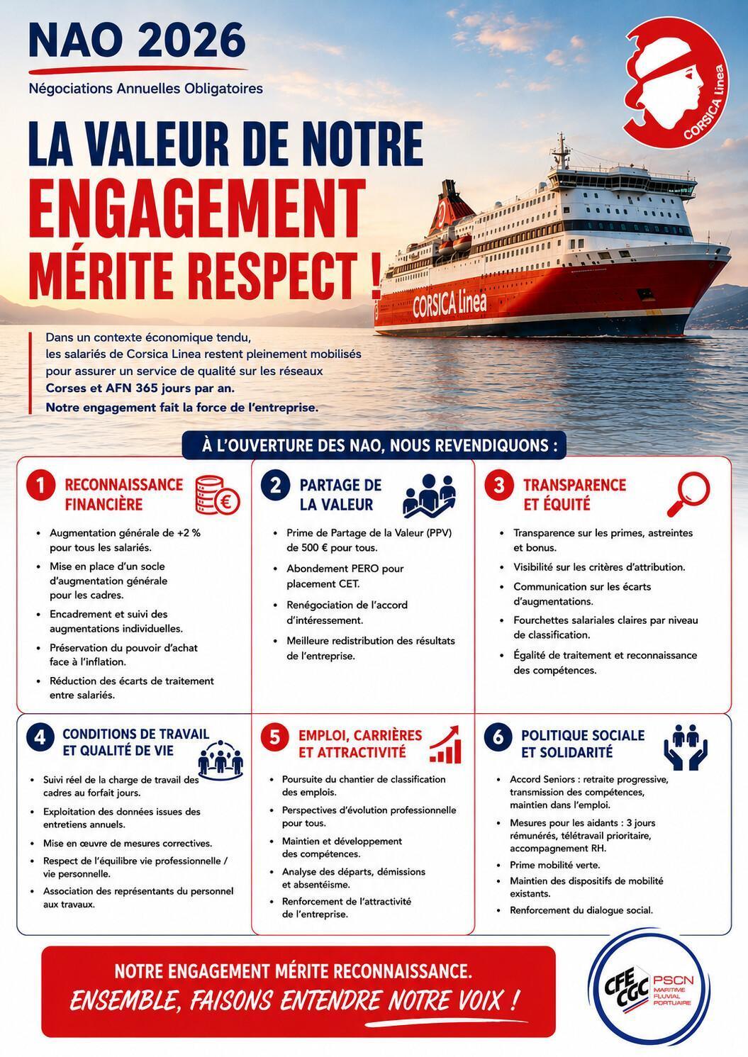 NAO CORSICA LINEA - La CFE-CGC fait des propositions claires