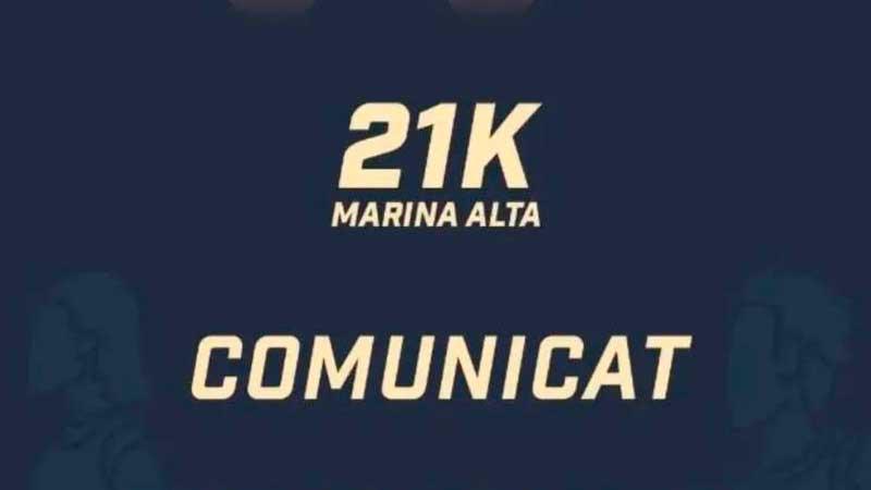 Luto por el fallecimiento de un hombre en la 21k Marina Alta 