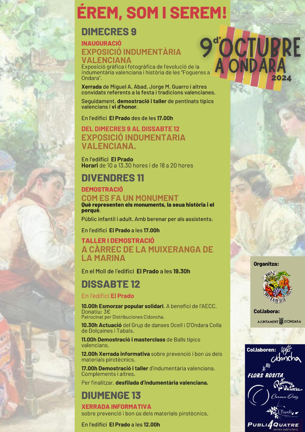 Así es el programa completo del 9 d’Octubre en Ondara Así es el programa completo del 9 d’Octubre en Ondara