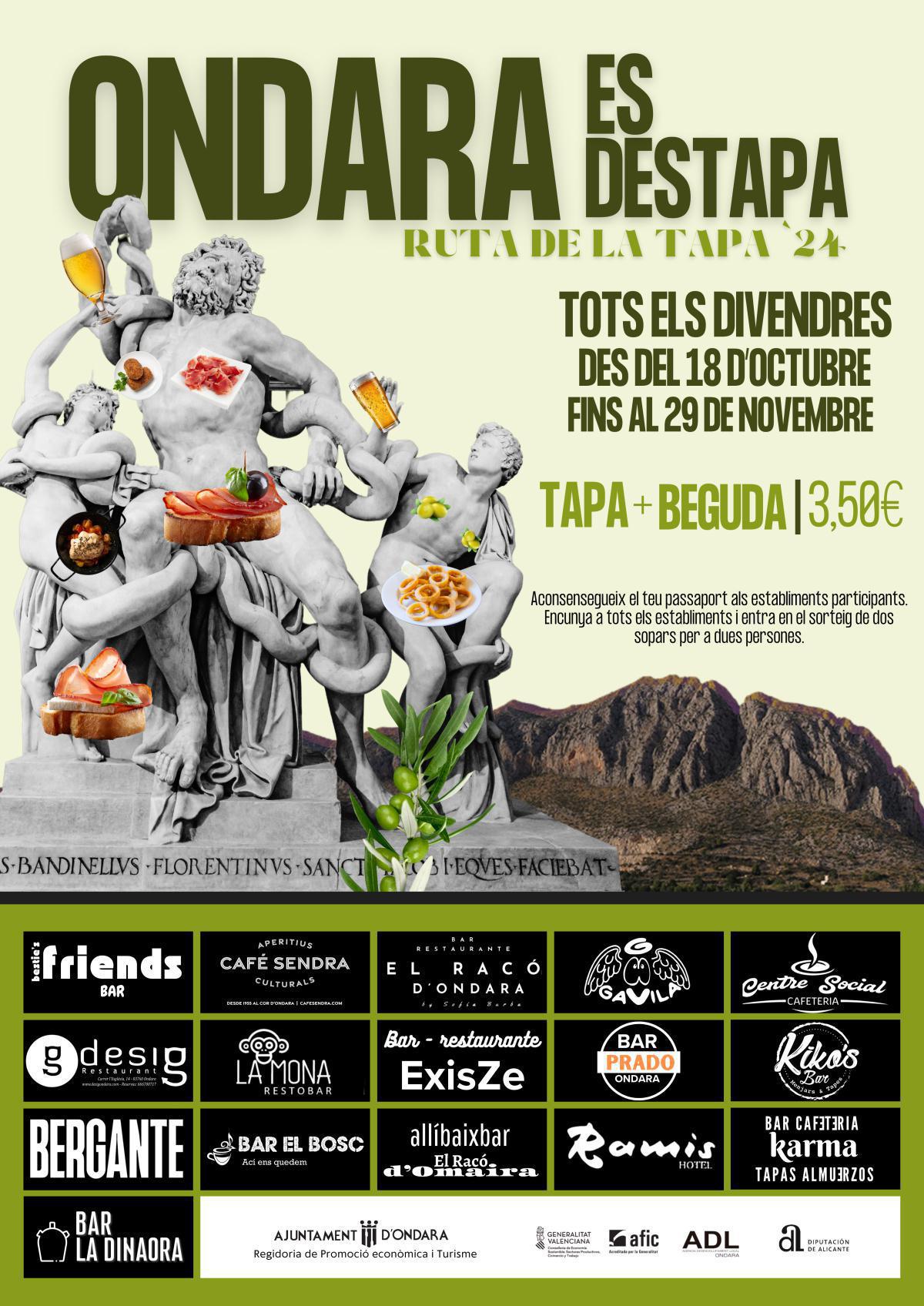 Arranca hoy Ondara se destapa, la ruta de tapas más conocida del municipio Arranca hoy Ondara se destapa, la ruta de tapas más conocida del municipio