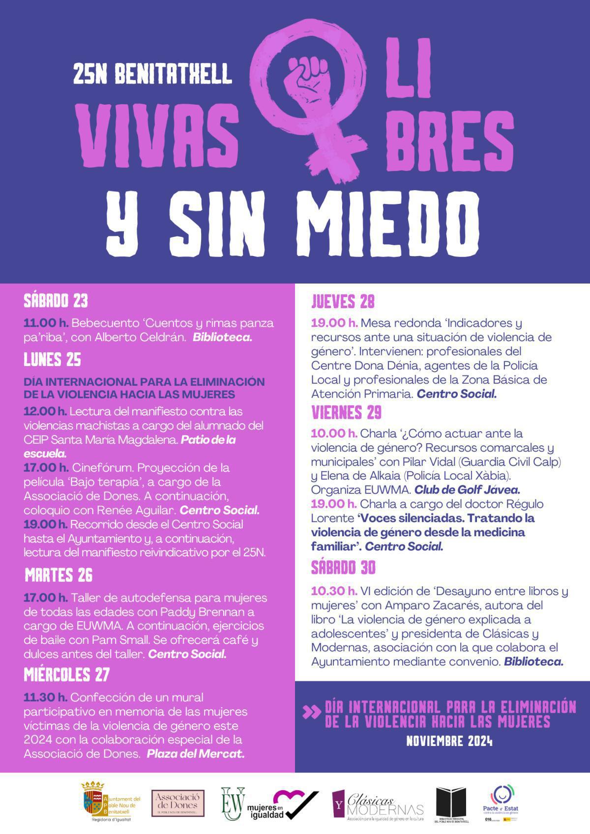 ‘Vivas, libres y sin miedo’, el clamor de Benitatxell por el 25N ‘Vivas, libres y sin miedo’, el clamor de Benitatxell por el 25N