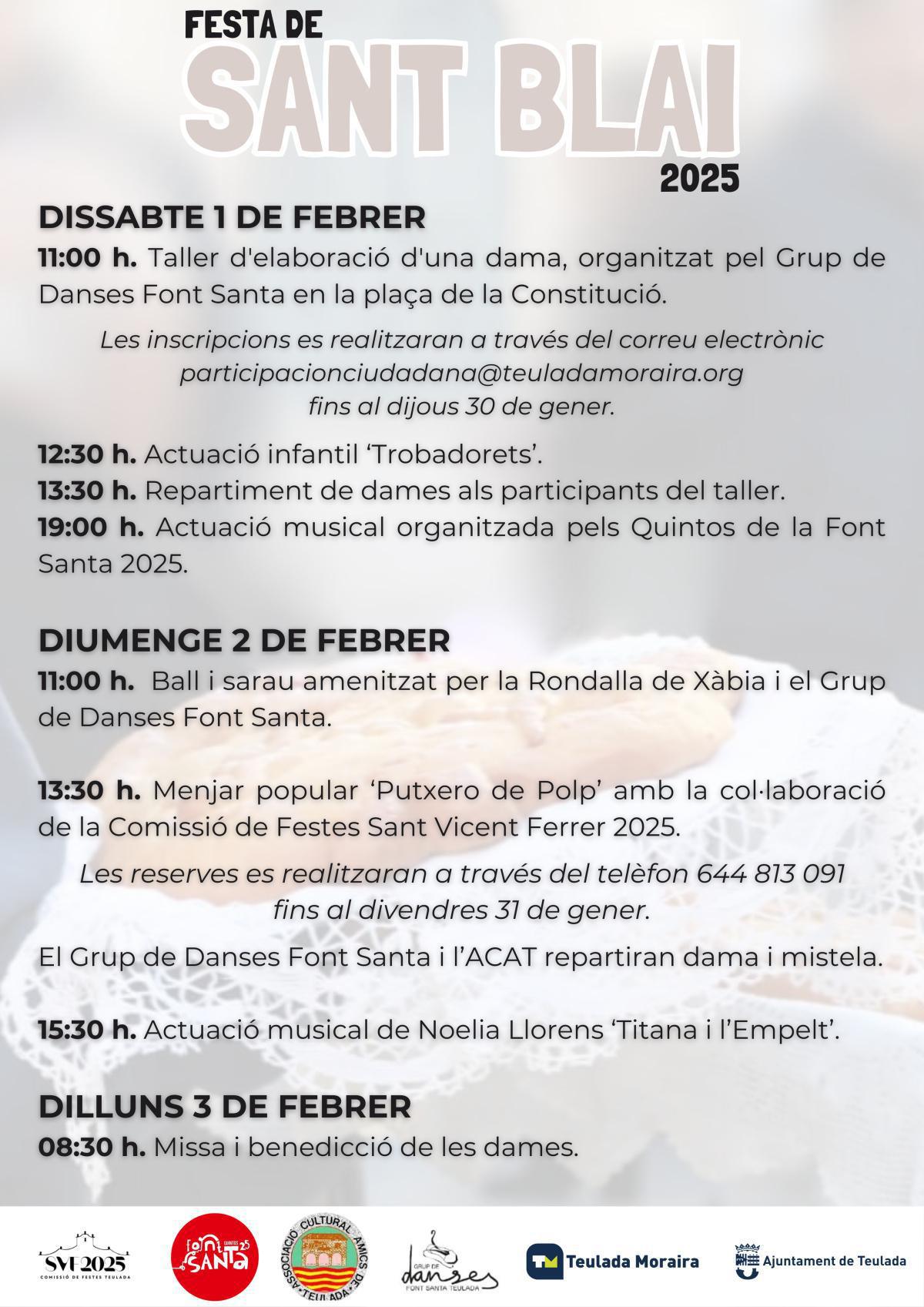 Todo listo para arrancar las Fiestas de Sant Blai en Teulada Moraira Todo listo para arrancar las Fiestas de Sant Blai en Teulada Moraira