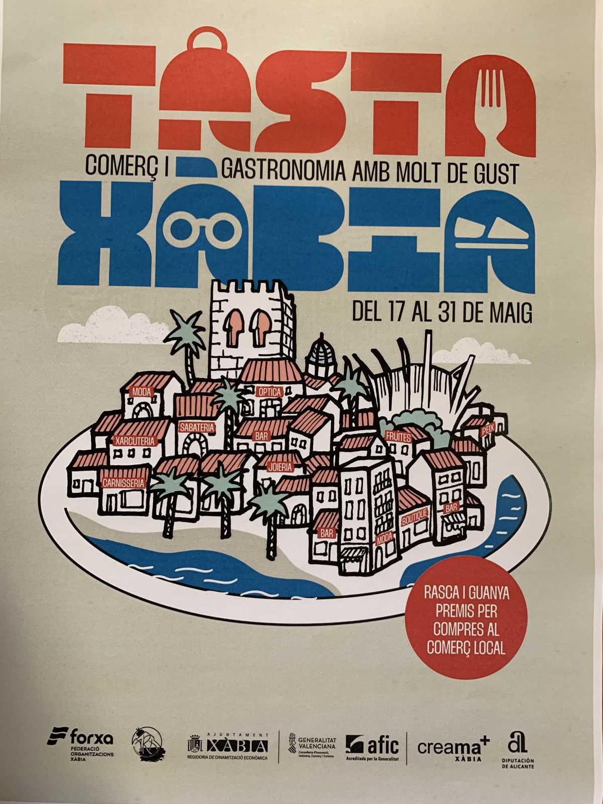 Tasta Xàbia 2025: Comercio, gastronomía y premios a tutiplén del 17 al 31 de mayo Tasta Xàbia 2025: Comercio, gastronomía y premios a tutiplén del 17 al 31 de mayo