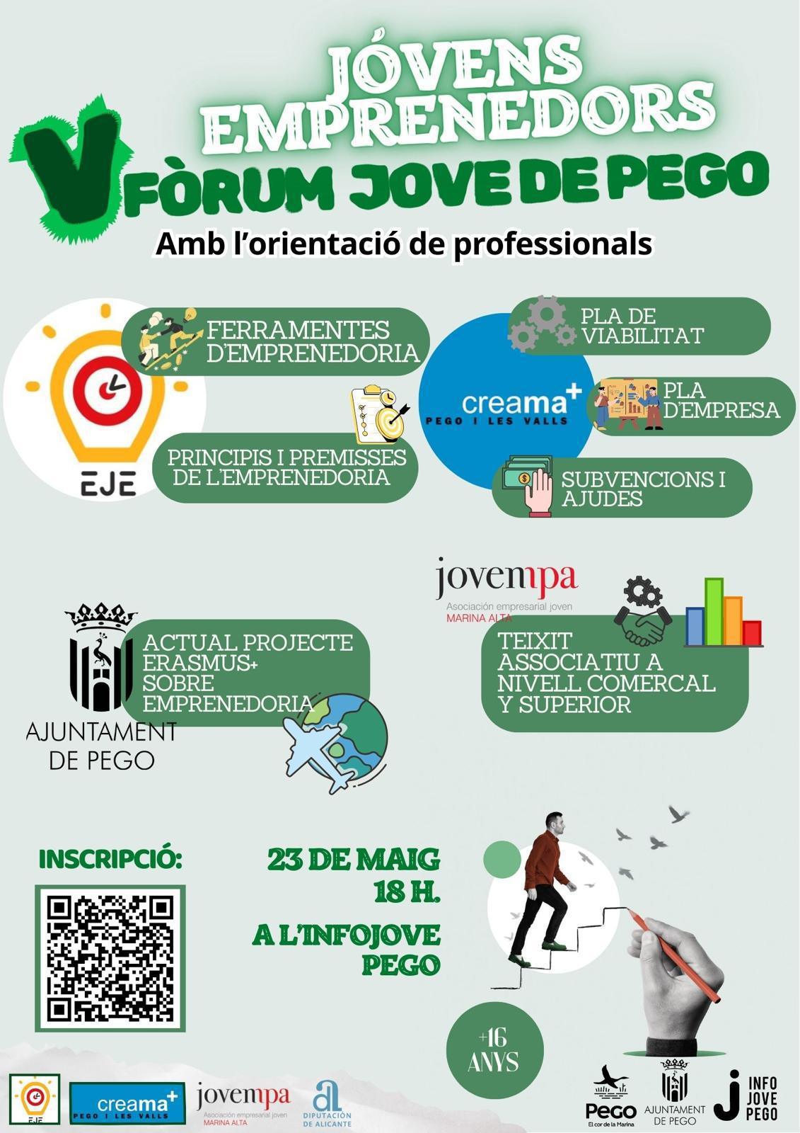 Pego celebra aquest divendres el V Fòrum Jove amb el focus posat en l’ocupació Pego celebra aquest divendres el V Fòrum Jove amb el focus posat en l’ocupació