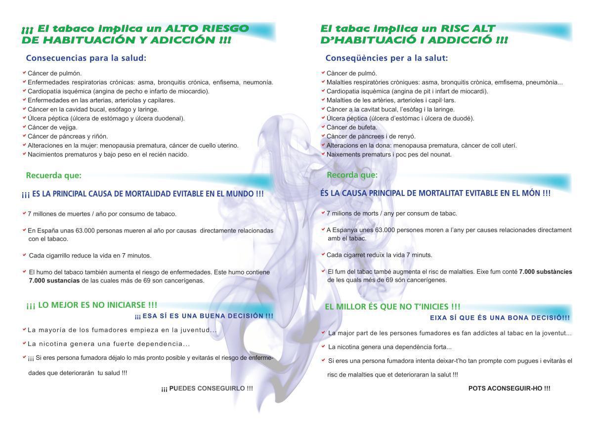 Dénia amb el Dia mundial sense Tabac: Sense fum tot més clar Dénia amb el Dia mundial sense Tabac: Sense fum tot més clar