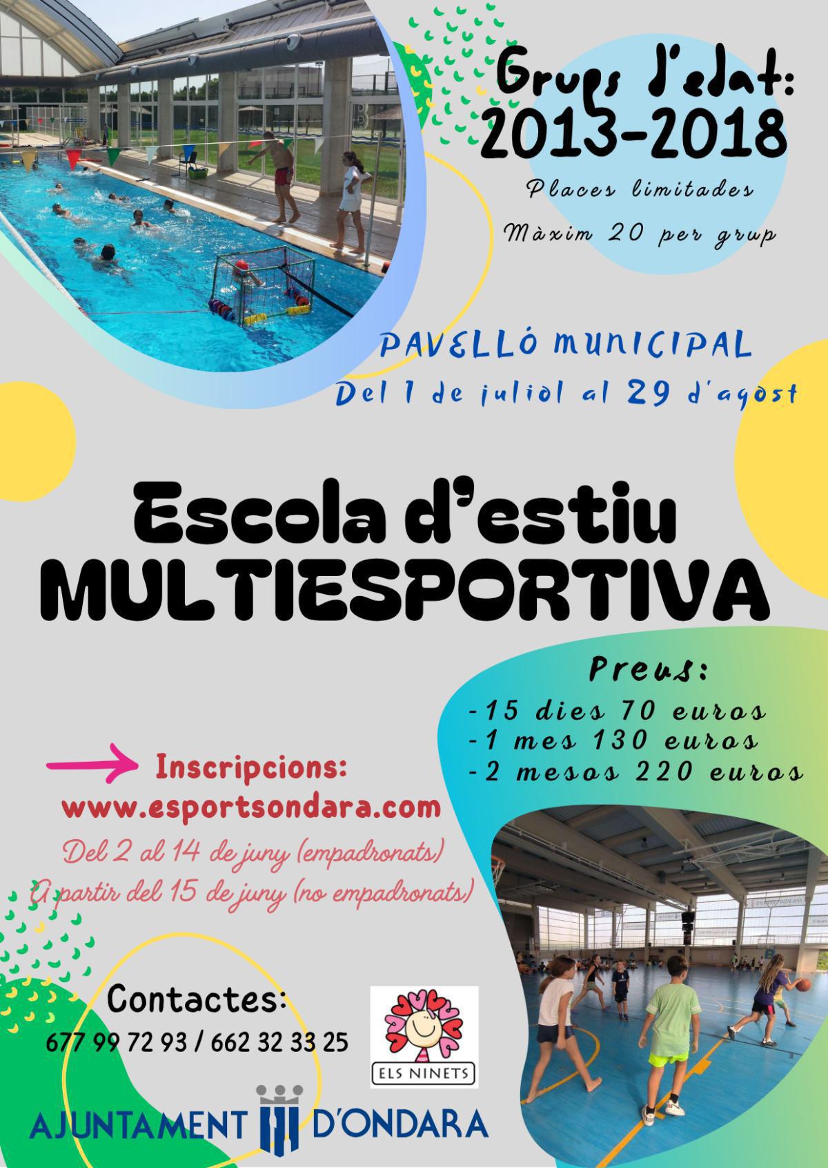 Ondara oferirà un variat ventall d'escoles d'estiu Ondara oferirà un variat ventall d'escoles d'estiu