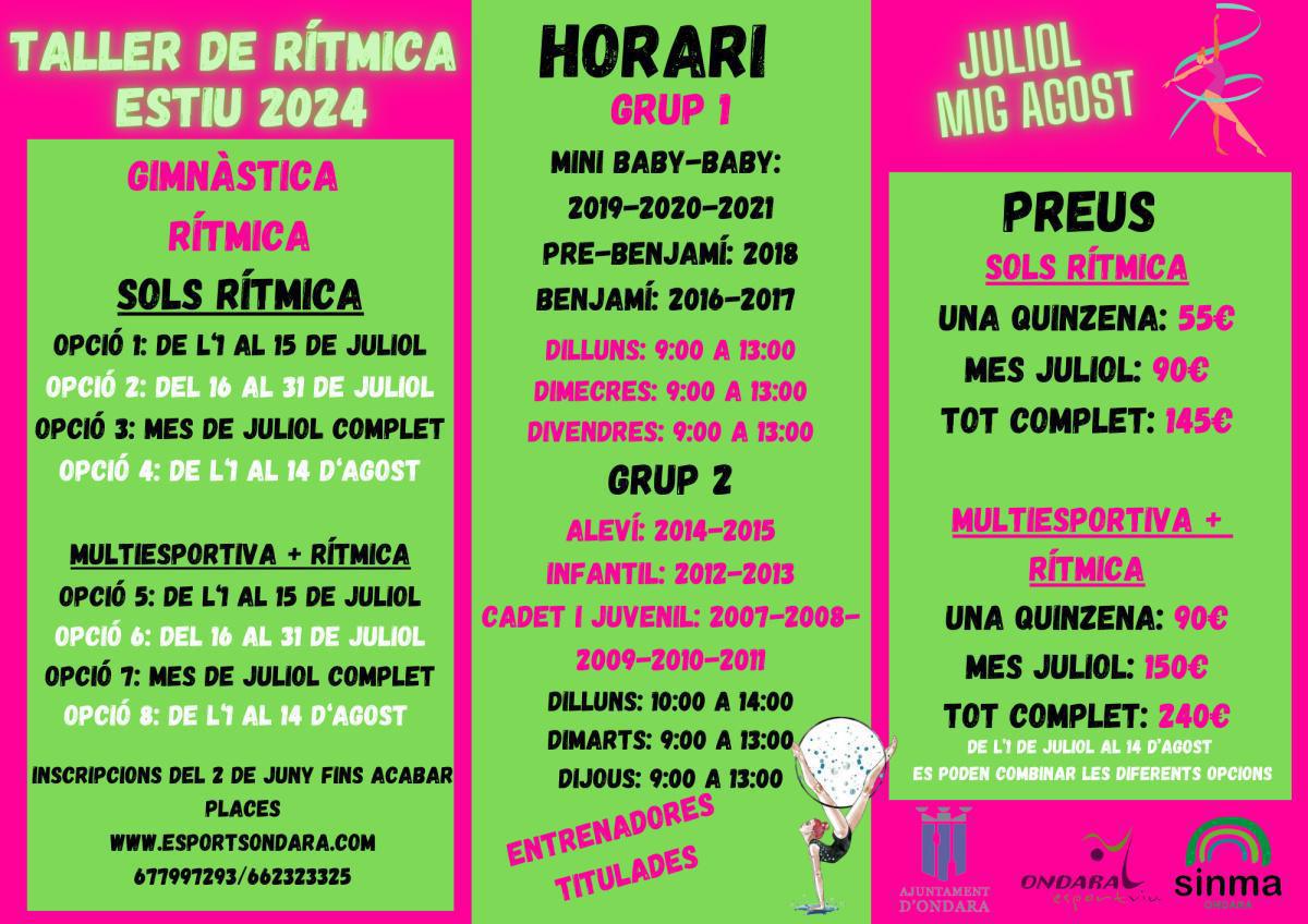 Ondara oferirà un variat ventall d'escoles d'estiu Ondara oferirà un variat ventall d'escoles d'estiu