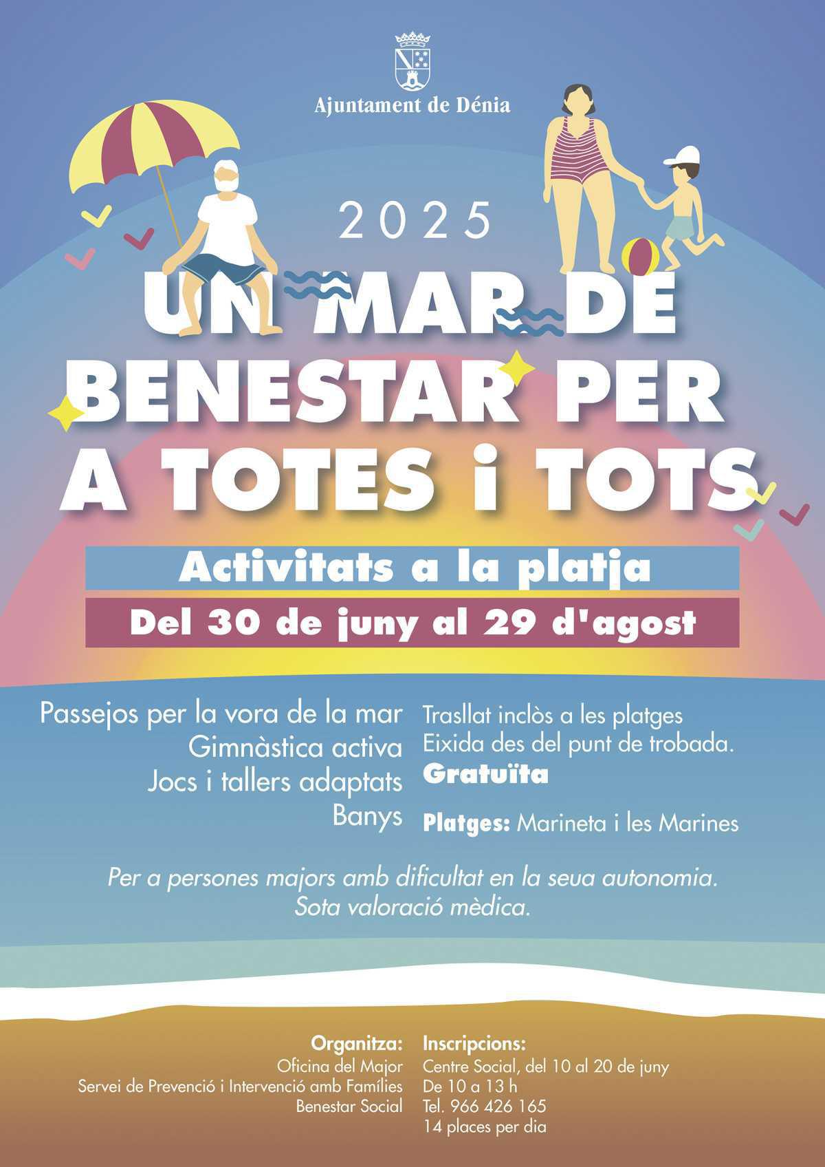 Mayores y pequeños compartirán experiencias en las playas de Dénia