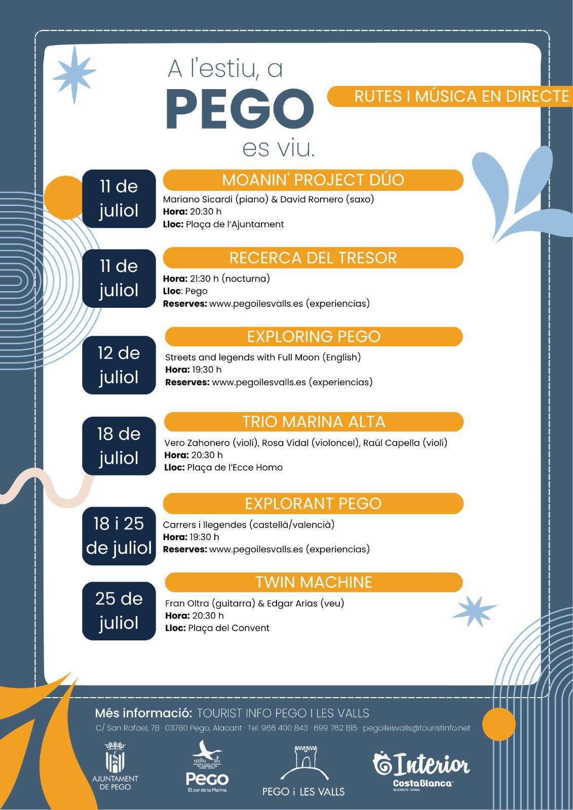 Música y rutas turísticas para el verano de Pego Música y rutas turísticas para el verano de Pego