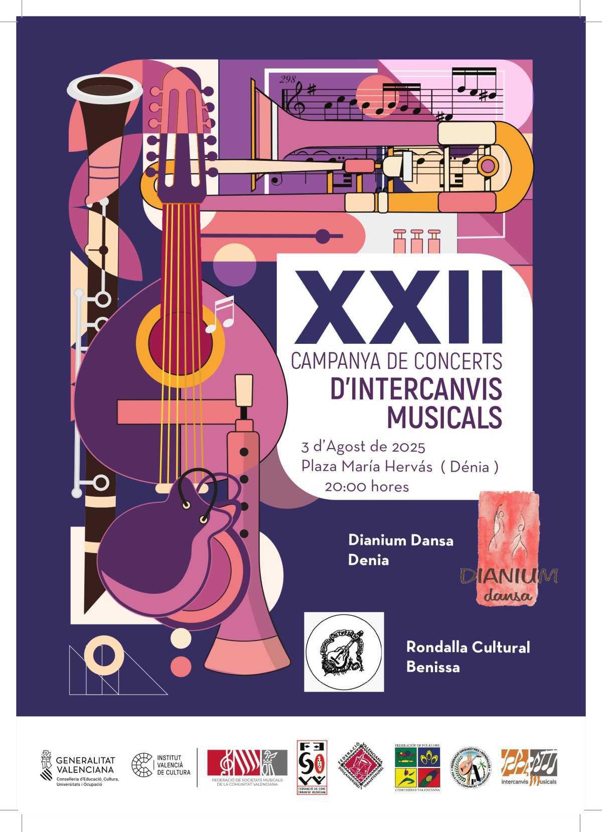 Dénia acollirà un nou concert dins la Campanya d’Intercanvis Musicals