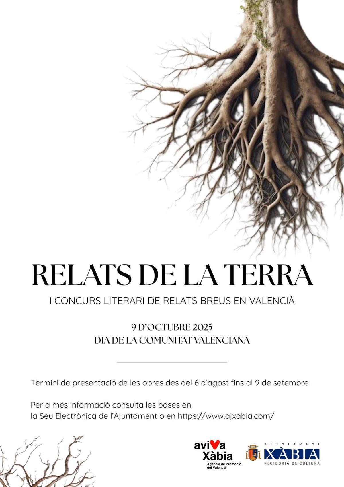 Xàbia lanza el I Concurso Literario “Relats de la Terra” para celebrar el 9 d’Octubre Xàbia lanza el I Concurso Literario “Relats de la Terra” para celebrar el 9 d’Octubre