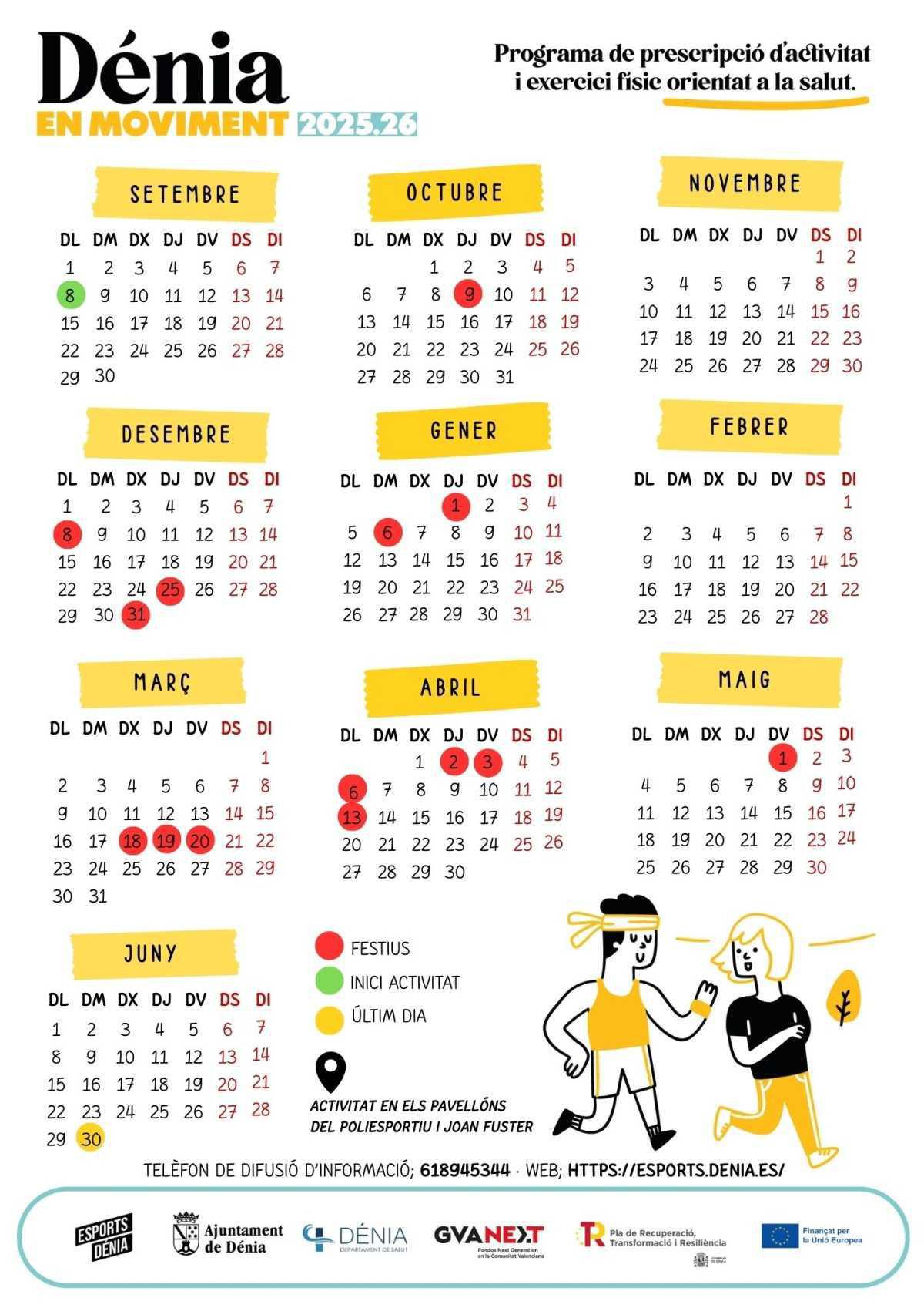 Tornen els programes “Dénia en Moviment” i “Dénia Camina” amb novetats i més places per al curs 2025-2026