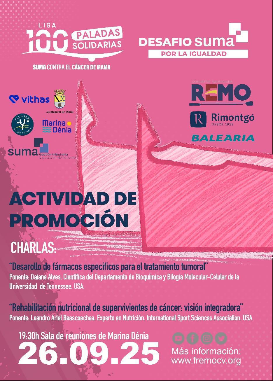 Dénia acogerá la Liga 100 Paladas Solidarias Suma Contra el Cáncer de Mama el 28 de septiembre