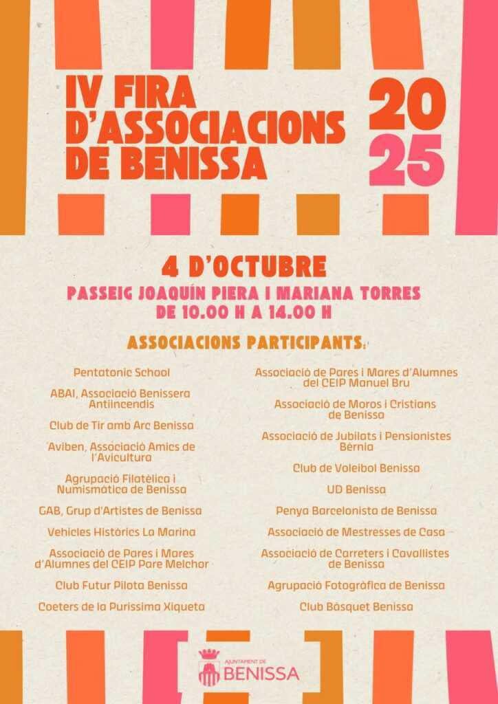 Benissa celebra la cuarta edición de la Fira d’Associacions con una amplia oferta de actividades
