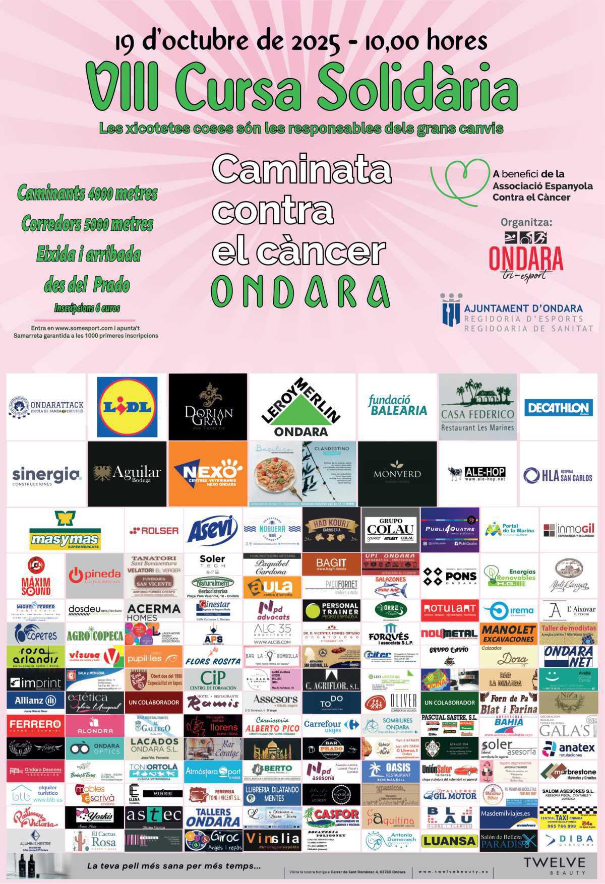 La VIII Cursa Solidària d'Ondara correrà contra el càncer el proper diumenge 19 d'octubre