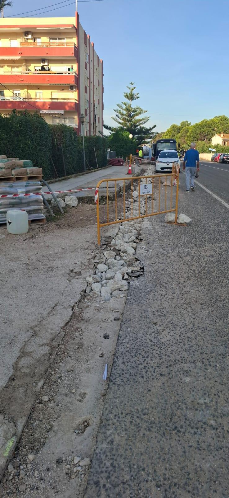 Las calles Diana y Carlos Sentí de Dénia en obras de pavimento y alumbrado