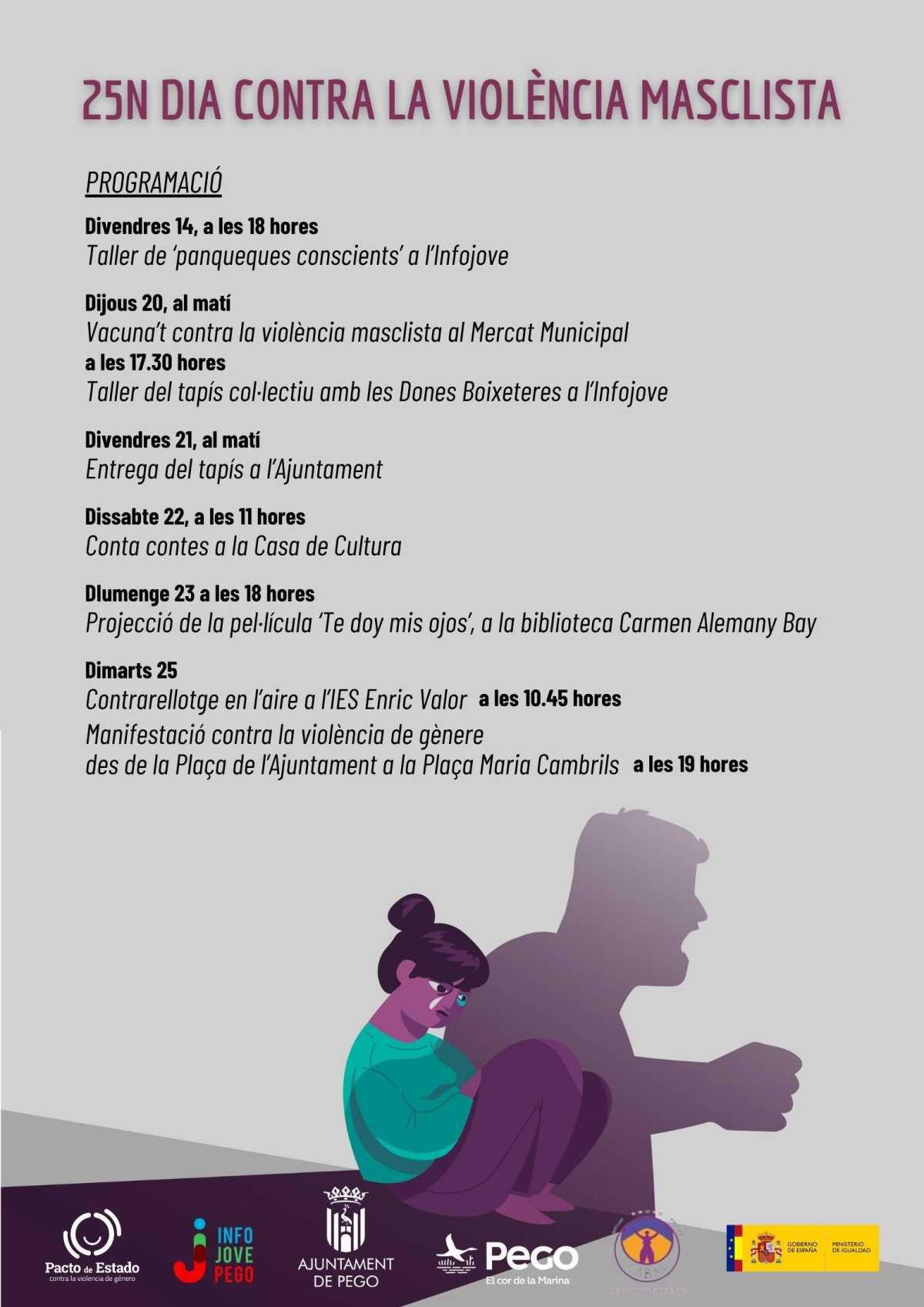 Actos en torno al 25 N en la Marina Alta Actos en torno al 25 N en la Marina Alta