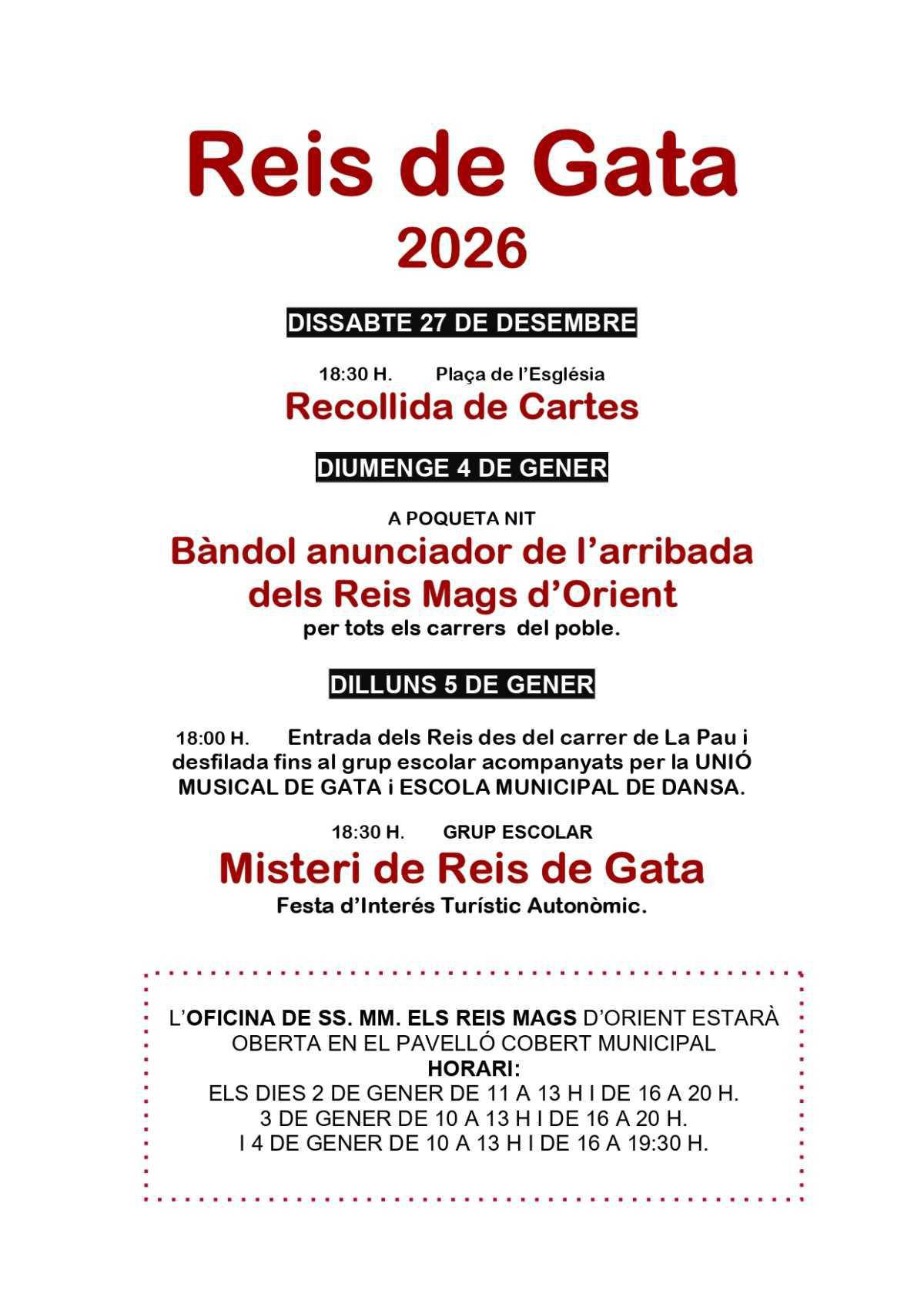 El Misteri de Reis de Gata dona a conéixer el cartell 2026 El Misteri de Reis de Gata dona a conéixer el cartell 2026