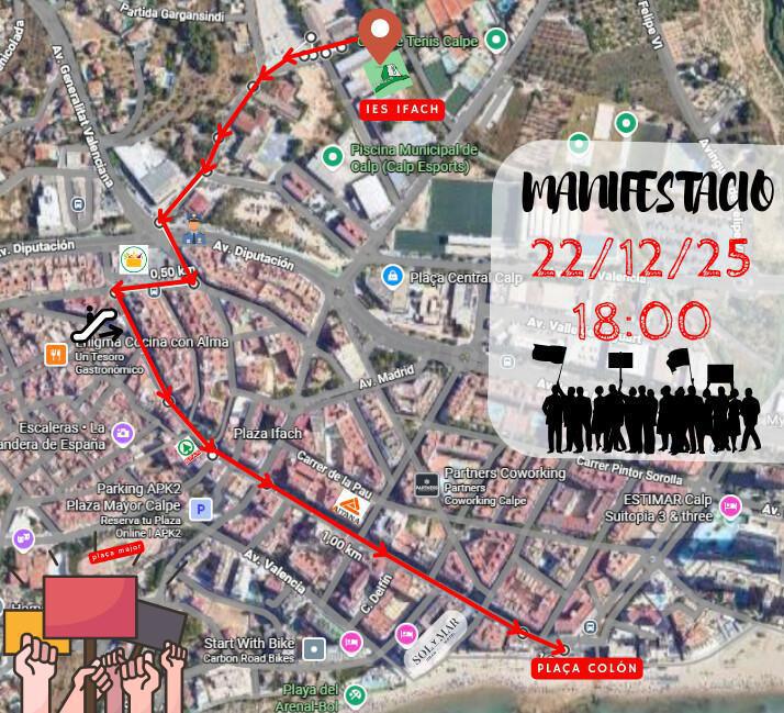 Manifestación por la educación pública en Calp esta tarde de lunes