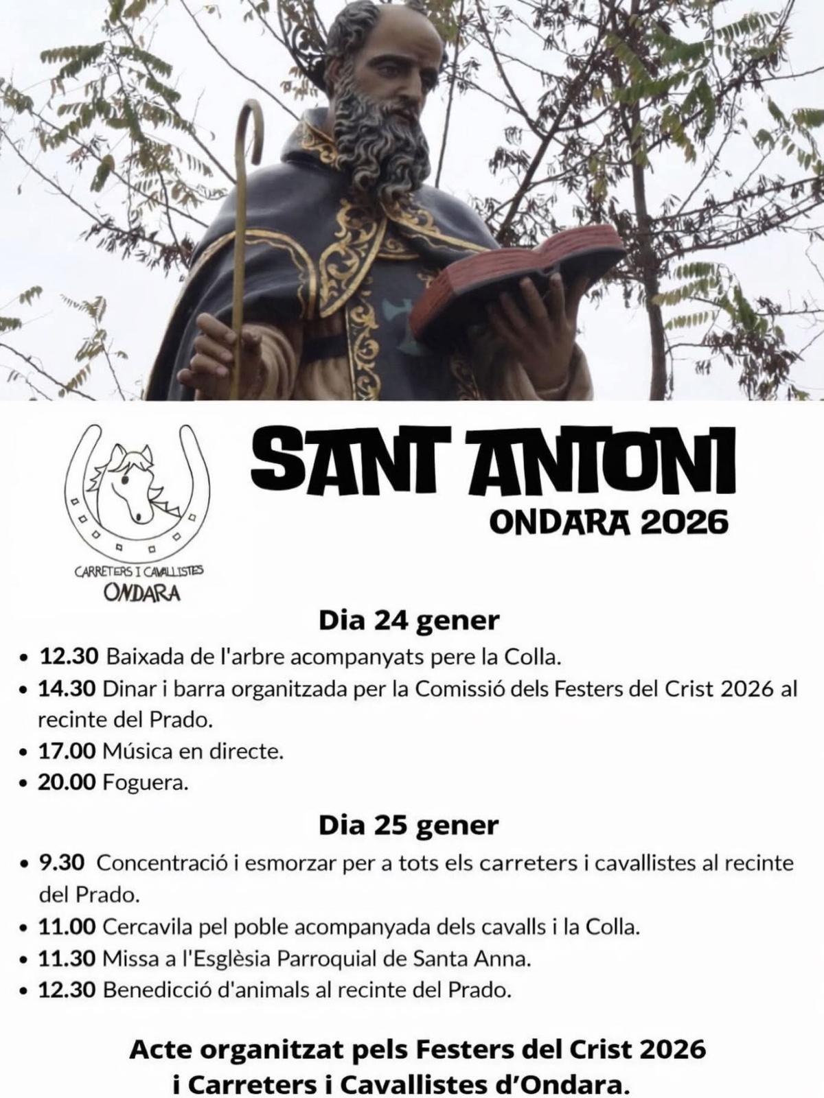 Sant Antoni complirà amb la benedicció este diumenge a Ondara