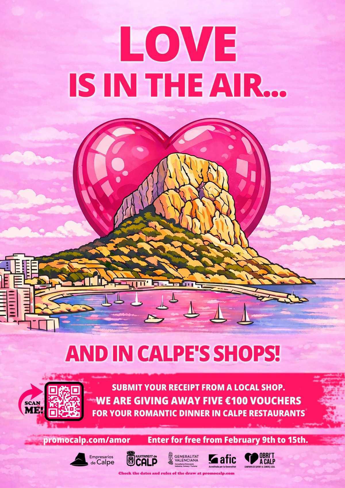 “El amor está en el aire… ¡y en los comercios de Calp!” para fomentar las compras locales “El amor está en el aire… ¡y en los comercios de Calp!” para fomentar las compras locales