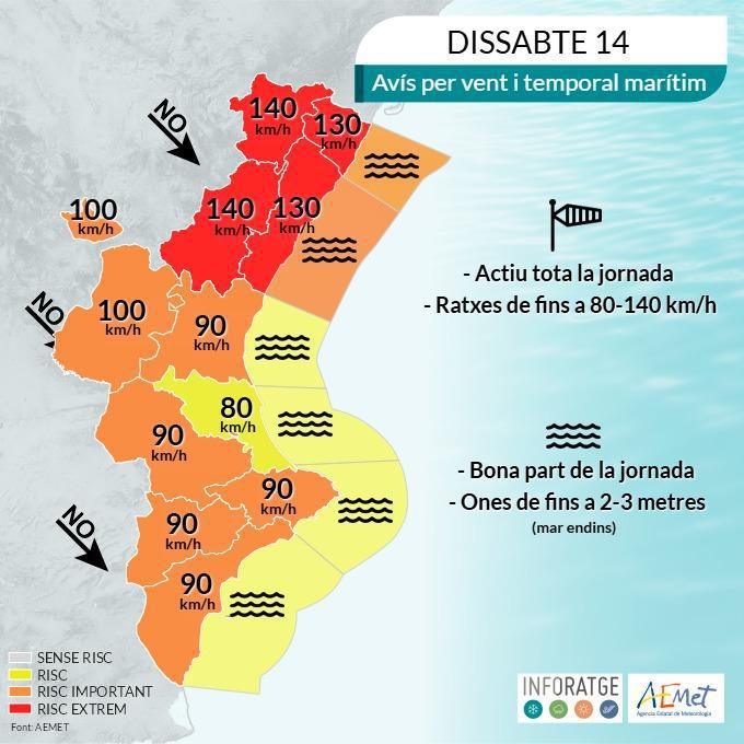 La Marina Alta se prepara para recibir a Oriana La Marina Alta se prepara para recibir a Oriana