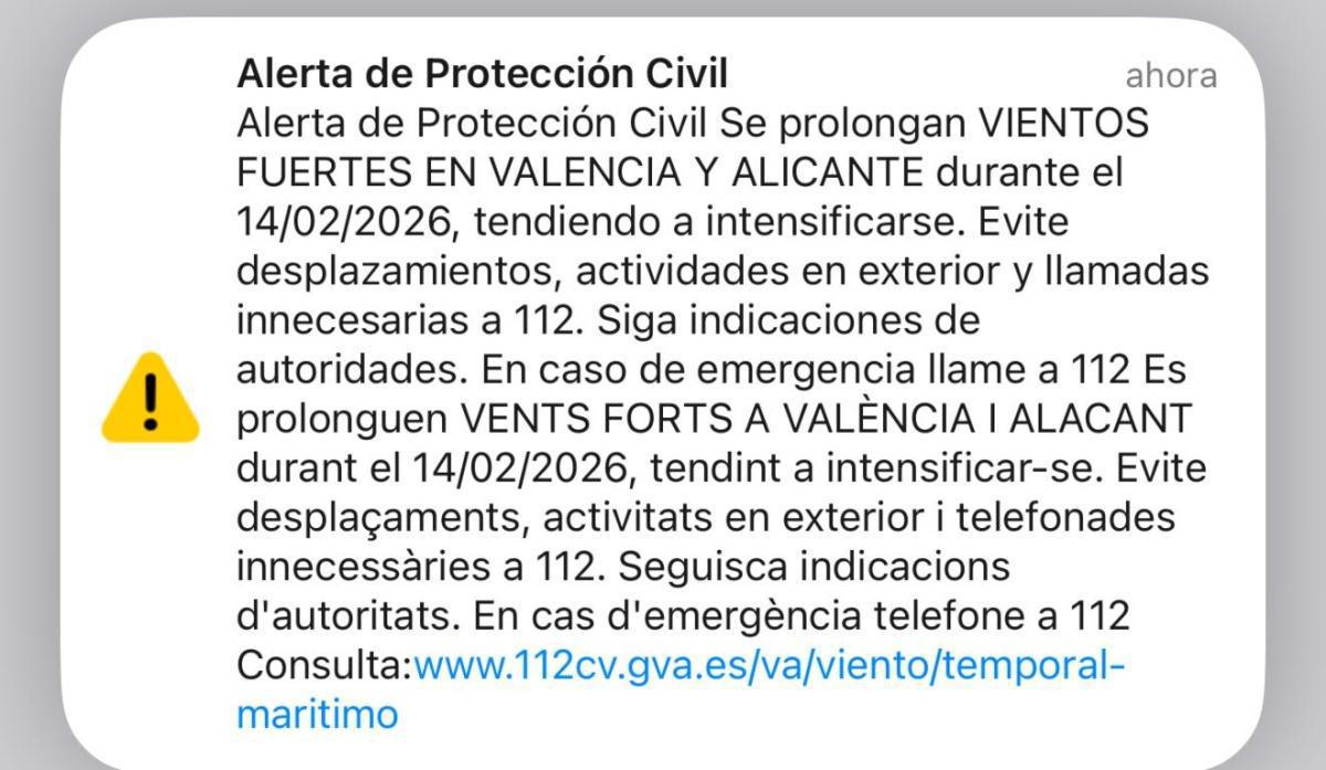 ES-Alert suena en los teléfonos de la Comunitat y la Marina Alta por el temporal de viento ES-Alert suena en los teléfonos de la Comunitat y la Marina Alta por el temporal de viento