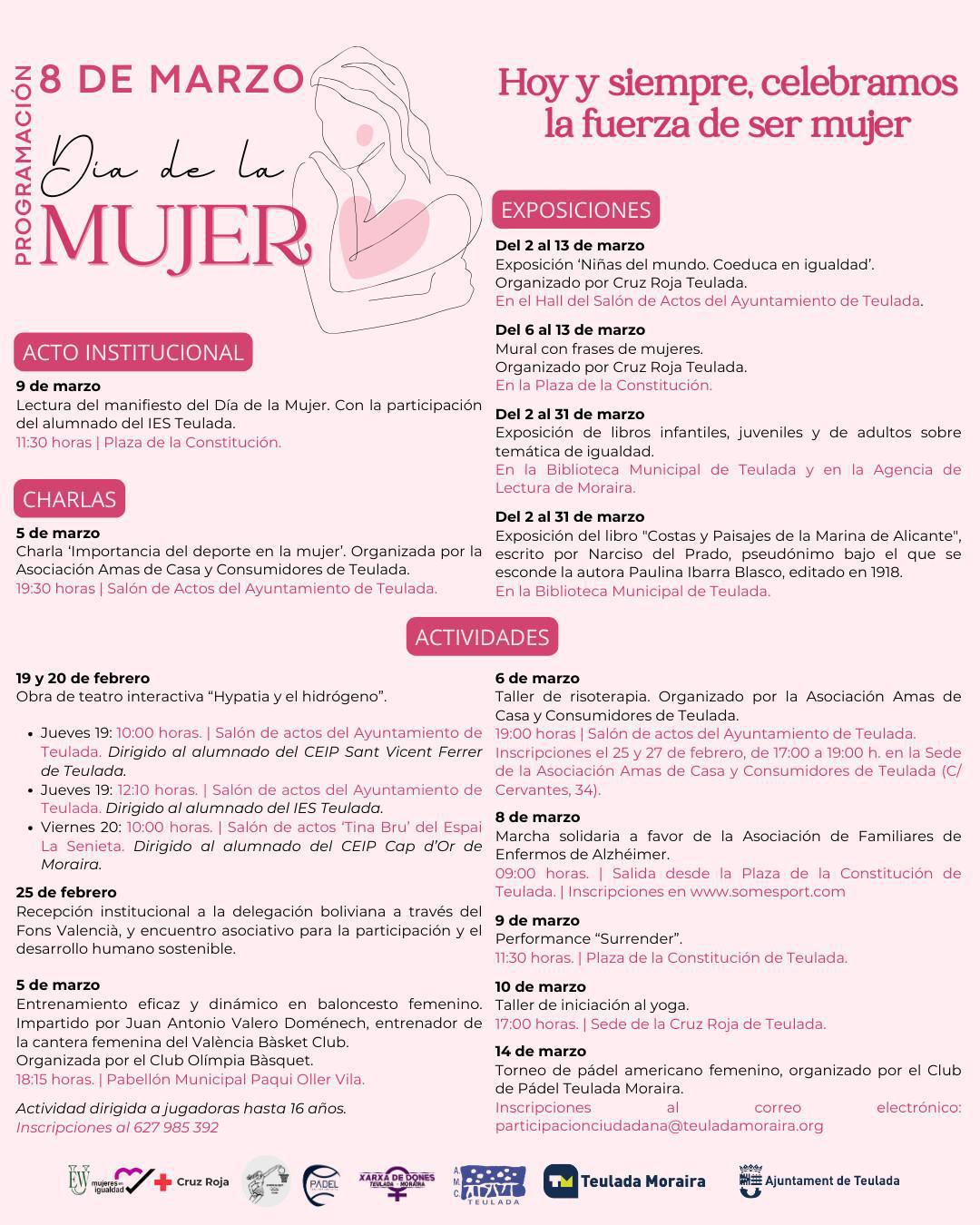 Teulada Moraira presenta una amplia programación para conmemorar el 8M Teulada Moraira presenta una amplia programación para conmemorar el 8M