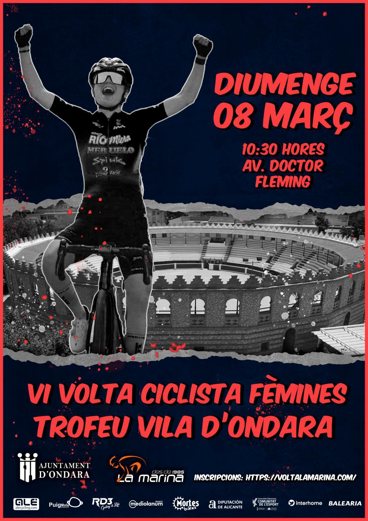 La VI Volta Ciclista Féminas – Trofeo Vila d’Ondara 2026 se disputará el 8 de marzo