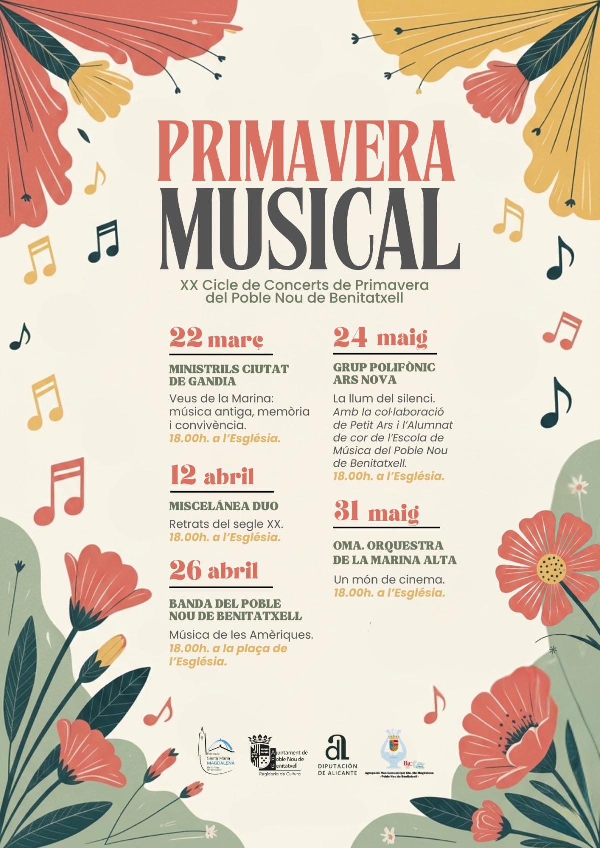 Benitatxell celebra el 20º aniversario de su ‘Primavera Musical’ con la edición más ambiciosa Benitatxell celebra el 20º aniversario de su ‘Primavera Musical’ con la edición más ambiciosa