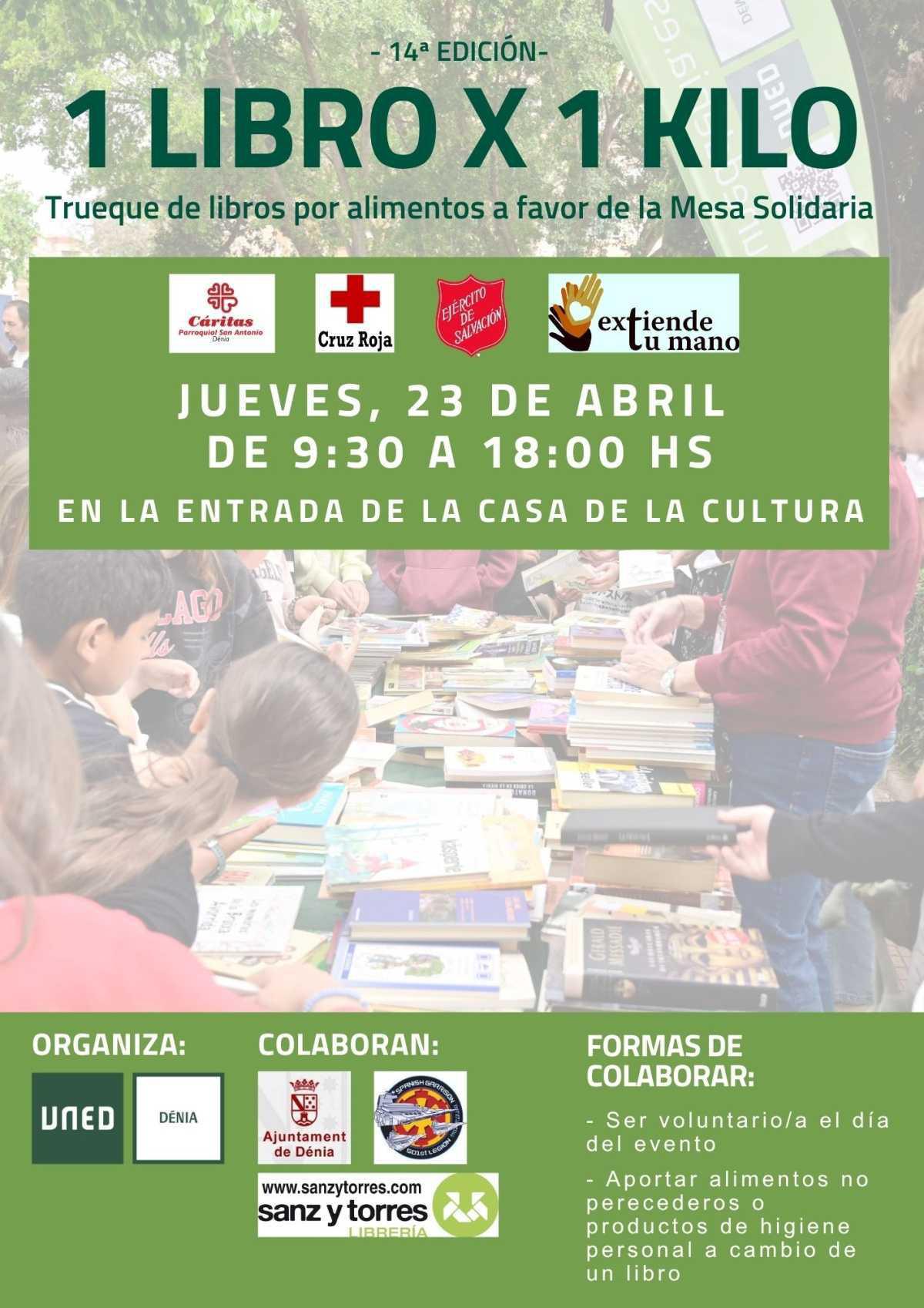 UNED Dénia celebra el Día del Libro con su campaña solidaria “1 libro x 1 kilo”