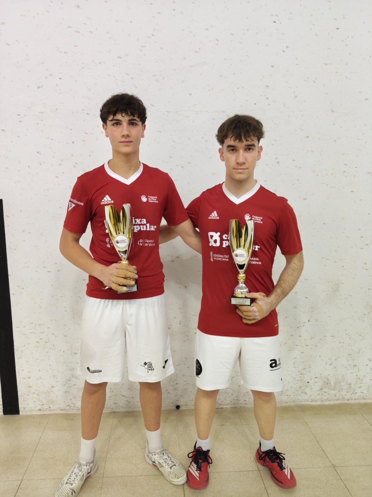 Ondara celebra dos títols autonòmics de pilota valenciana en raspall masculí