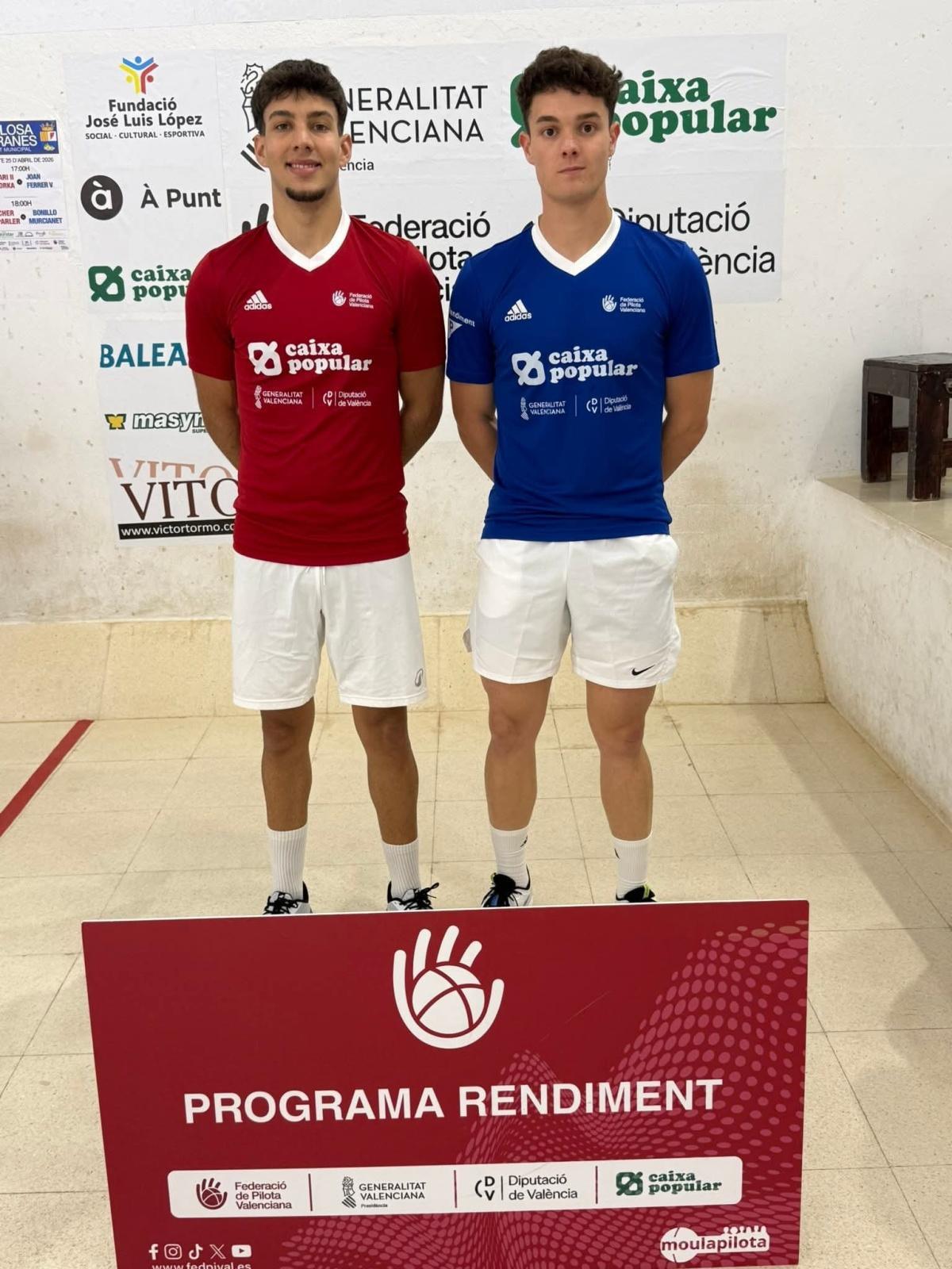 Ondara celebra dos títols autonòmics de pilota valenciana en raspall masculí Ondara celebra dos títols autonòmics de pilota valenciana en raspall masculí