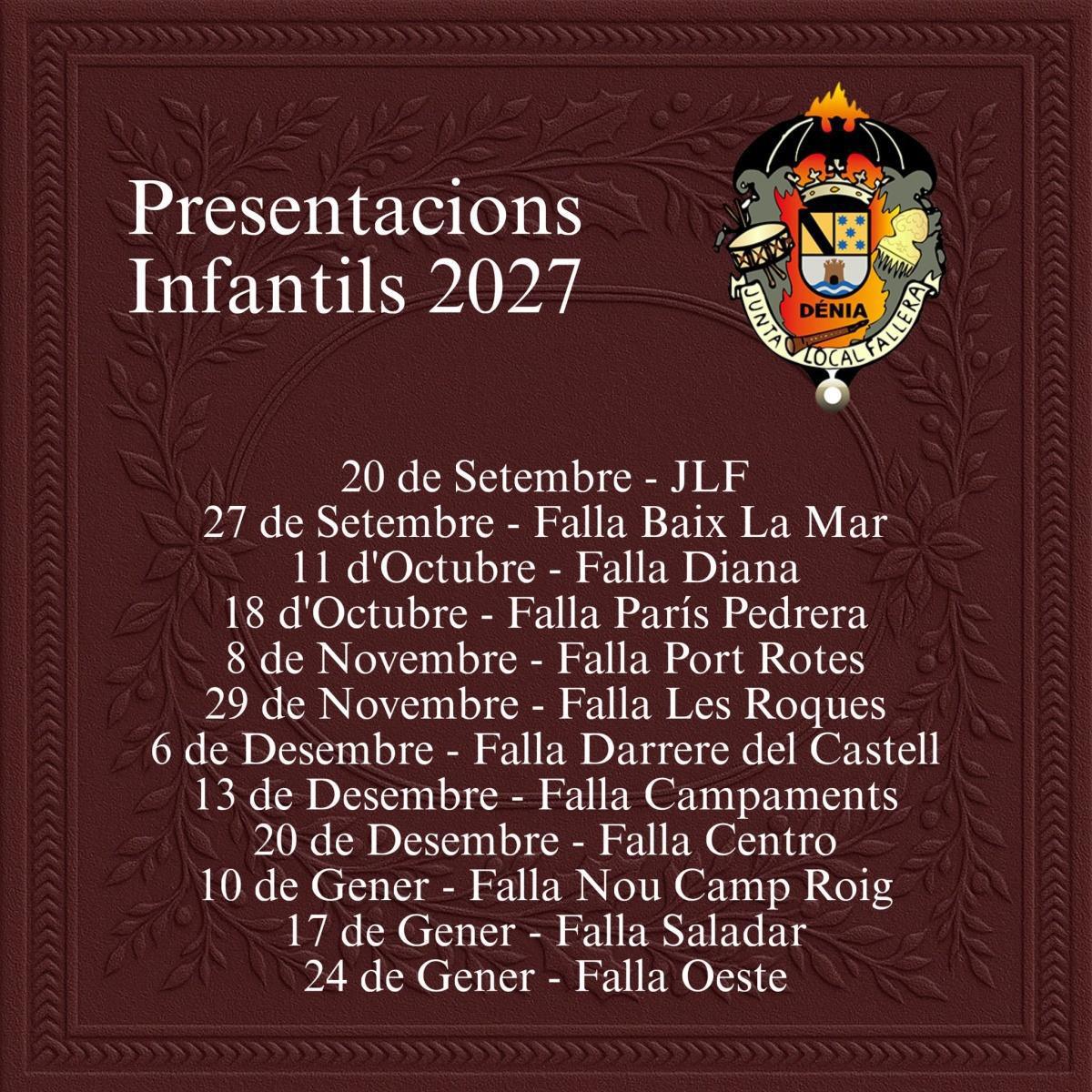 Dénia ya tiene calendario para las presentaciones falleras de 2027