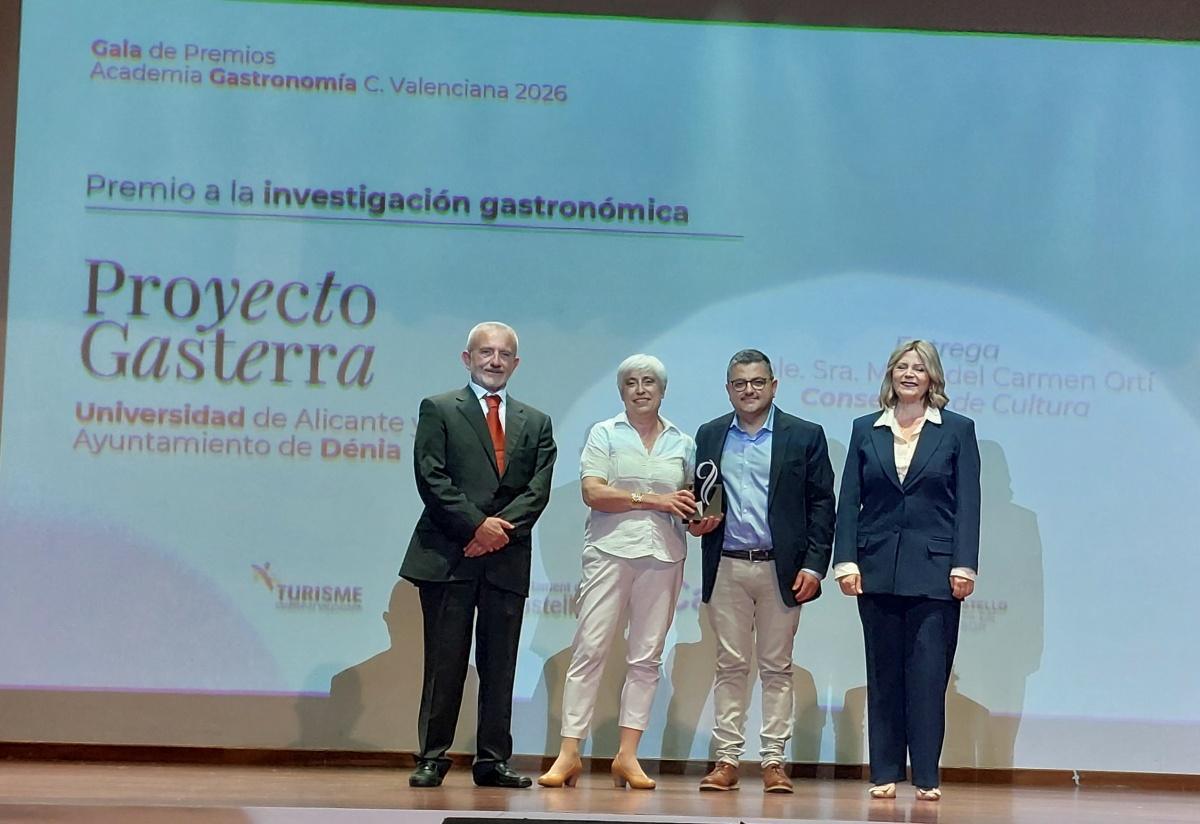Gasterra recibe el premio a la investigación de la Academia de Gastronomía de la Comunitat Valenciana