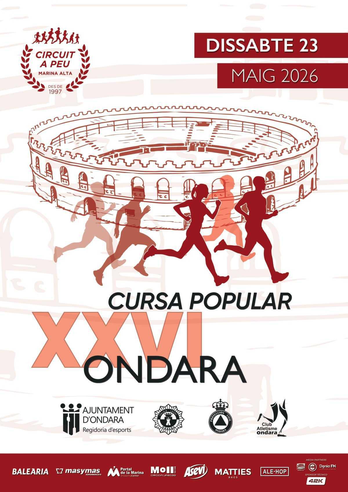 La XXVI Cursa Popular d’Ondara tornarà a omplir els carrers d’esport este dissabte