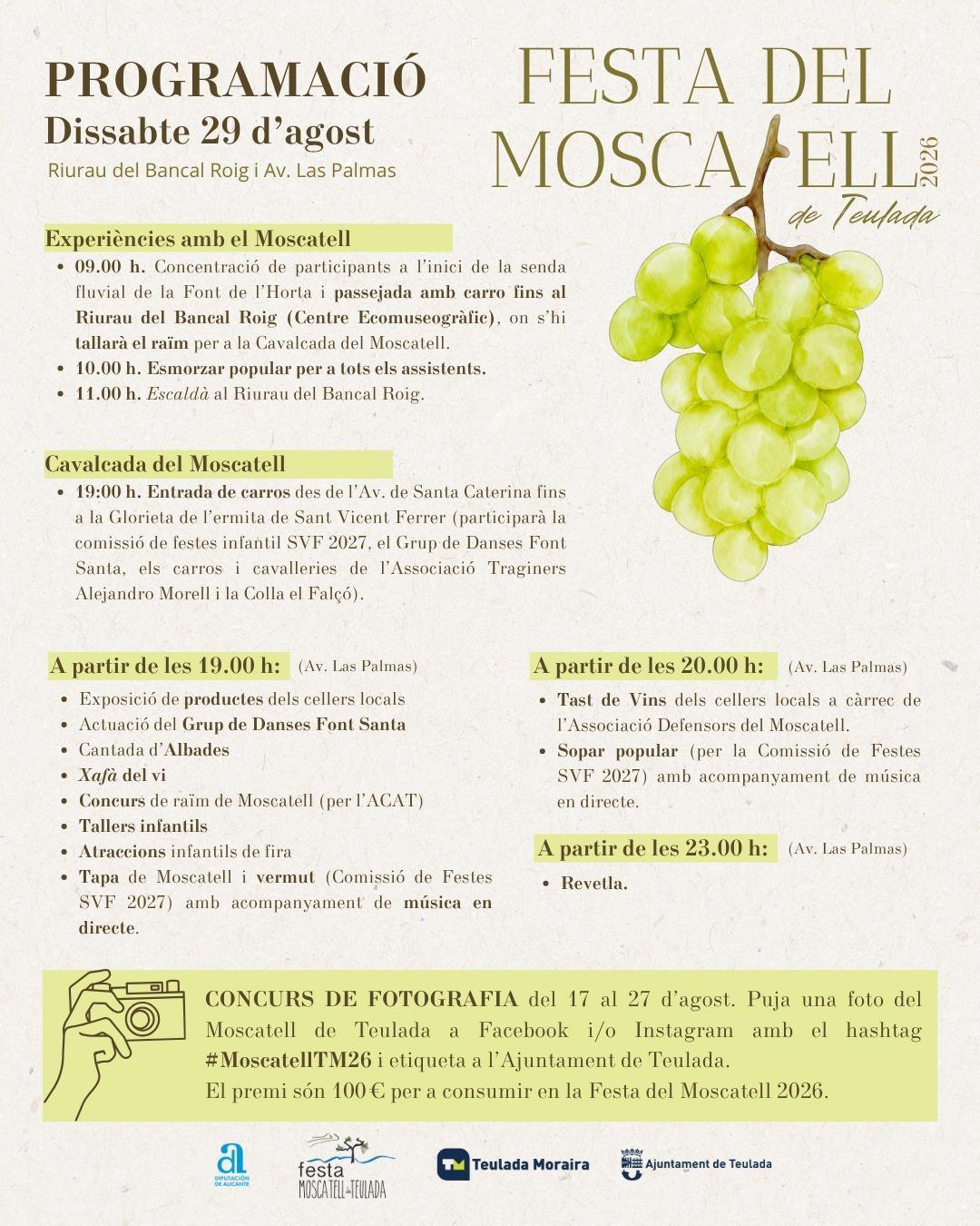 La Festa del Moscatell vuelve a Teulada con tradición, gastronomía y música La Festa del Moscatell vuelve a Teulada con tradición, gastronomía y música