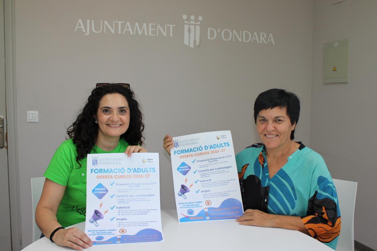 Ondara presenta la nova oferta de cursos de formació per a persones adultes per al curs 2026-2027
