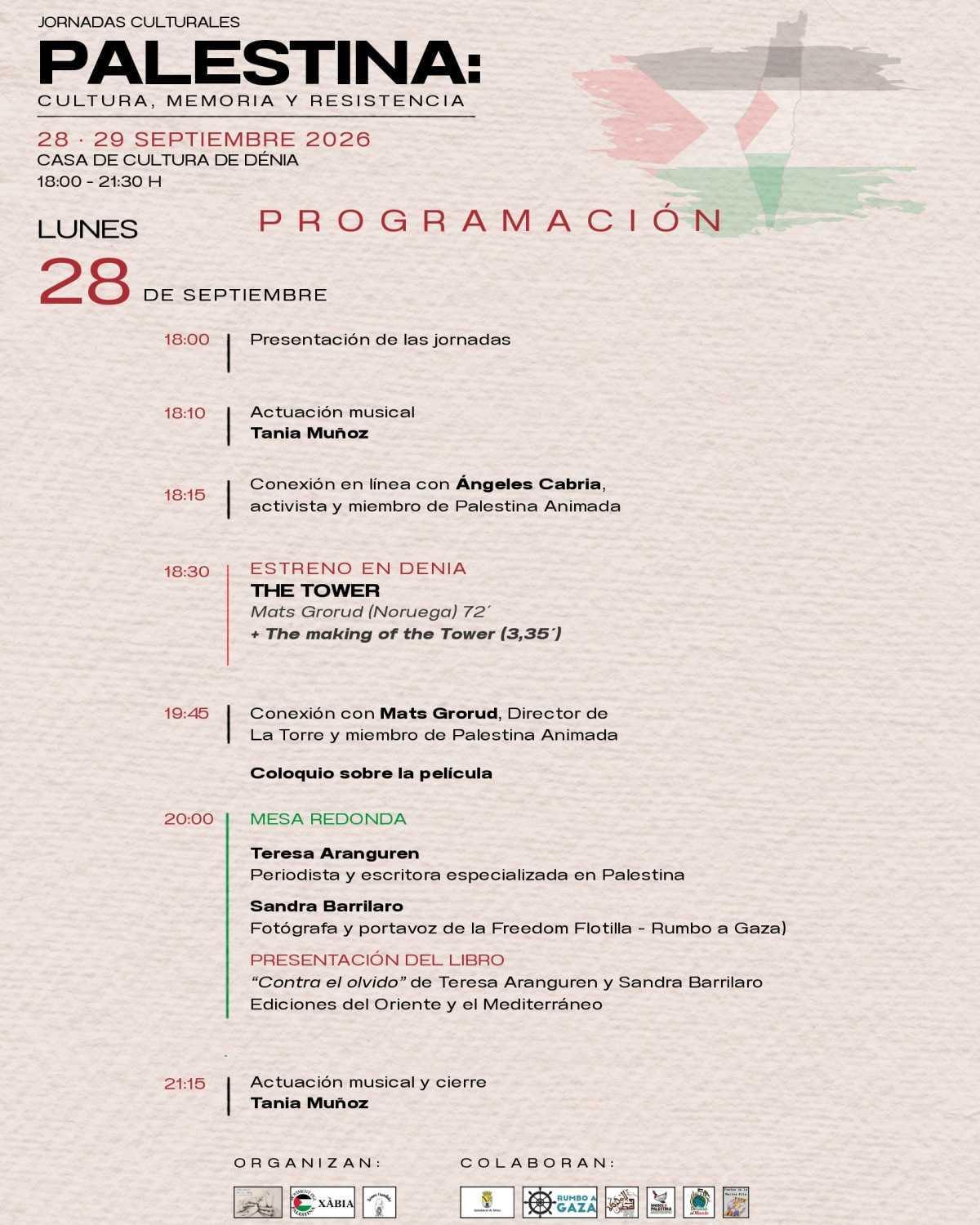 Cultura y memoria en Dénia: cine, poesía y debate para mantener vivo el recuerdo de Palestina Cultura y memoria en Dénia: cine, poesía y debate para mantener vivo el recuerdo de Palestina