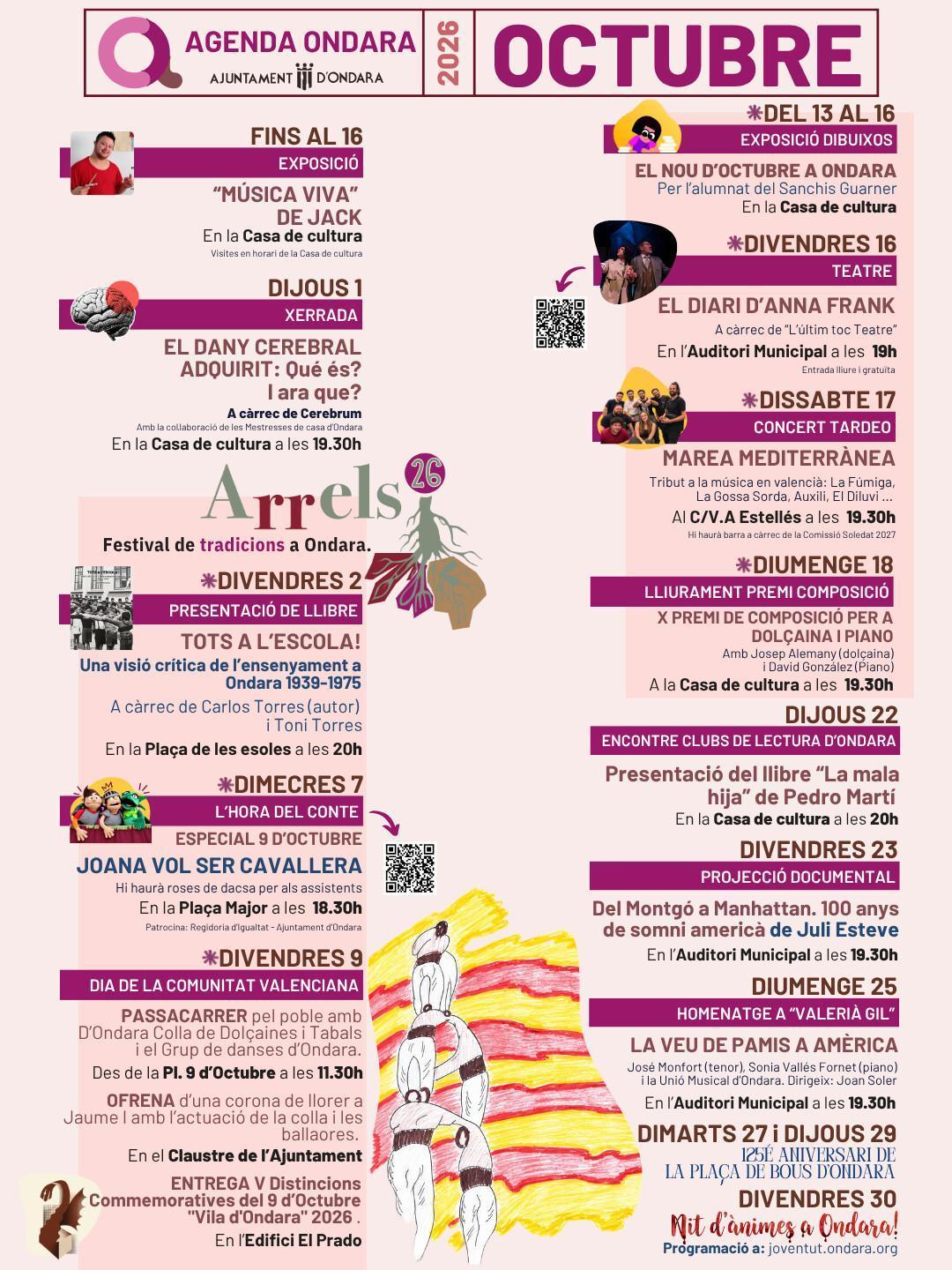 Ondara ompli octubre de cultura amb Arrels com a gran cita Ondara ompli octubre de cultura amb Arrels com a gran cita